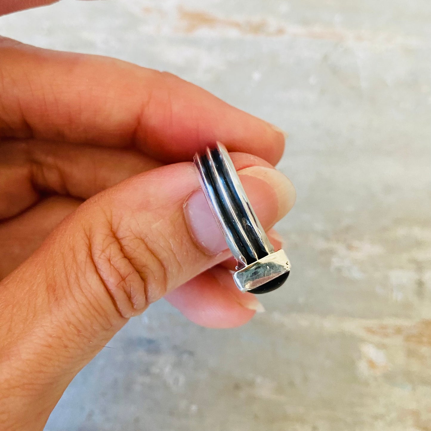 Navajo Sterling Silver & Black Onyx Ring