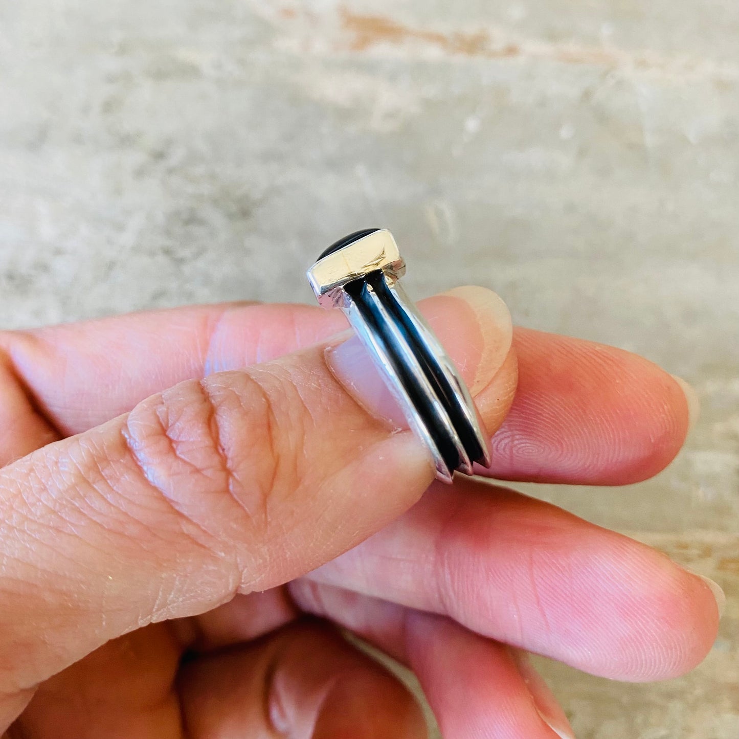 Navajo Sterling Silver & Black Onyx Ring