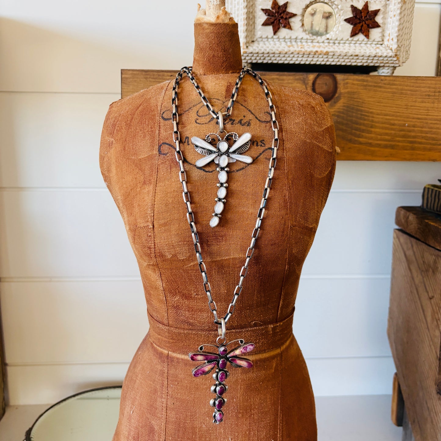 Navajo Mary Tso Sterling Silver Dragonfly Pendants