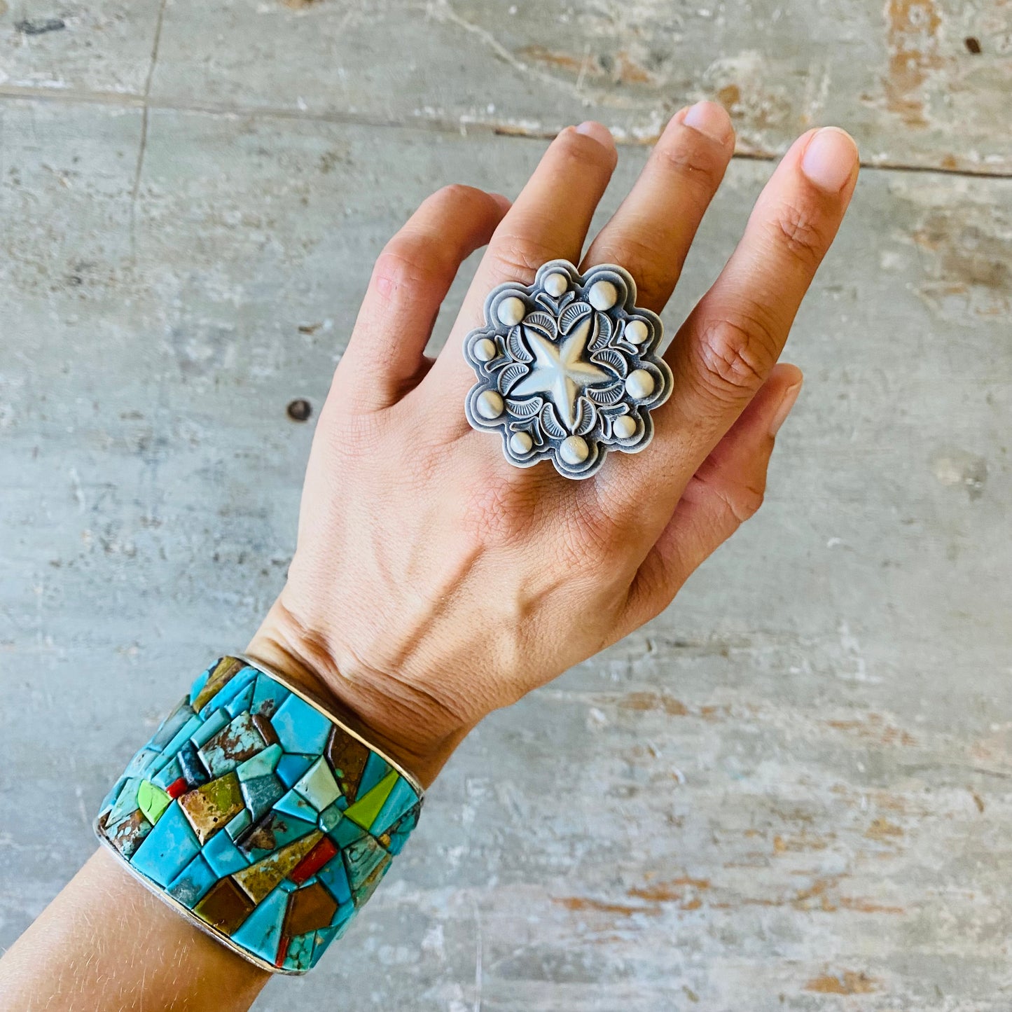 Navajo Derrick Cadman Sterling Silver Star Ring