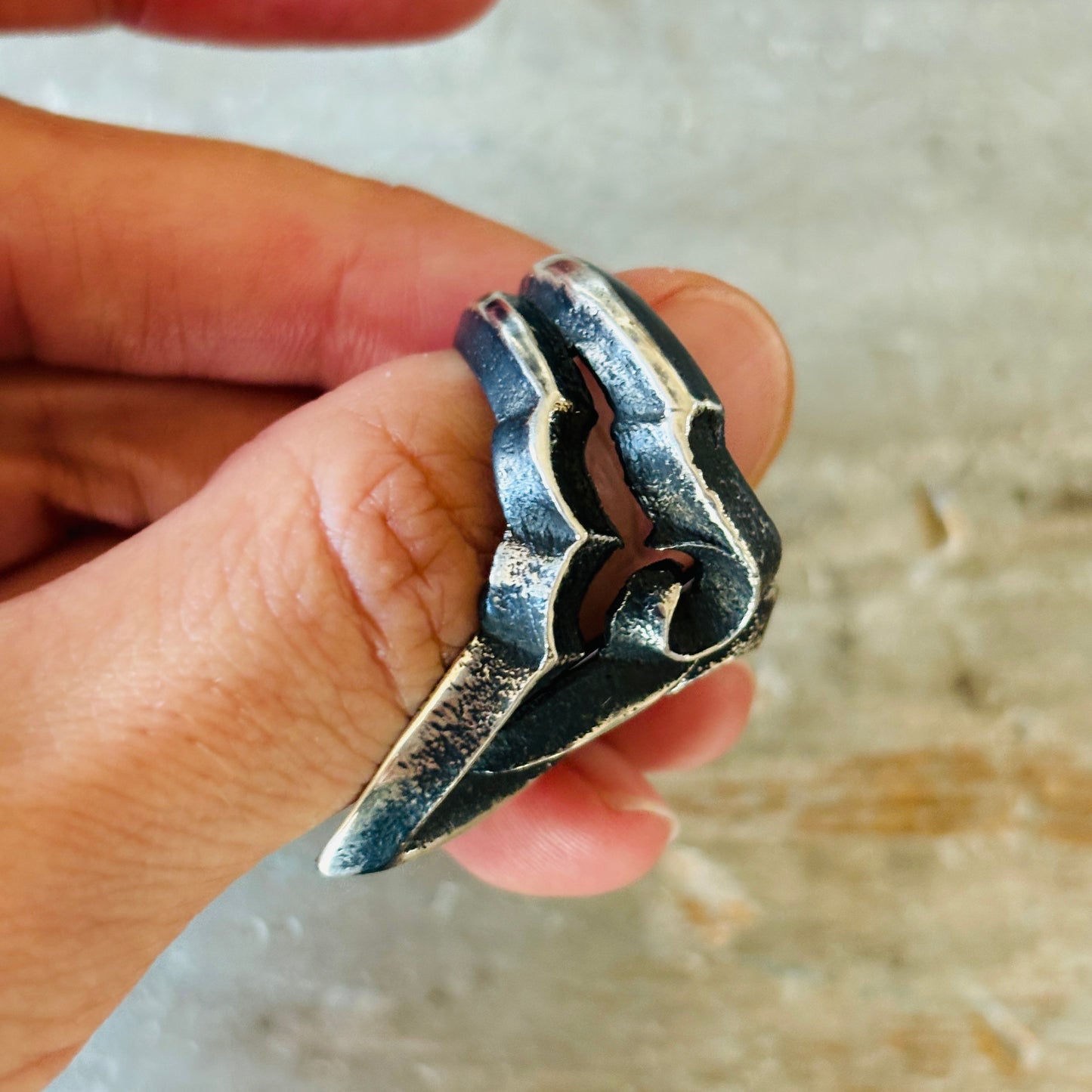 Navajo Floyd Parkhurst Sterling Silver Tufa Cast Ring