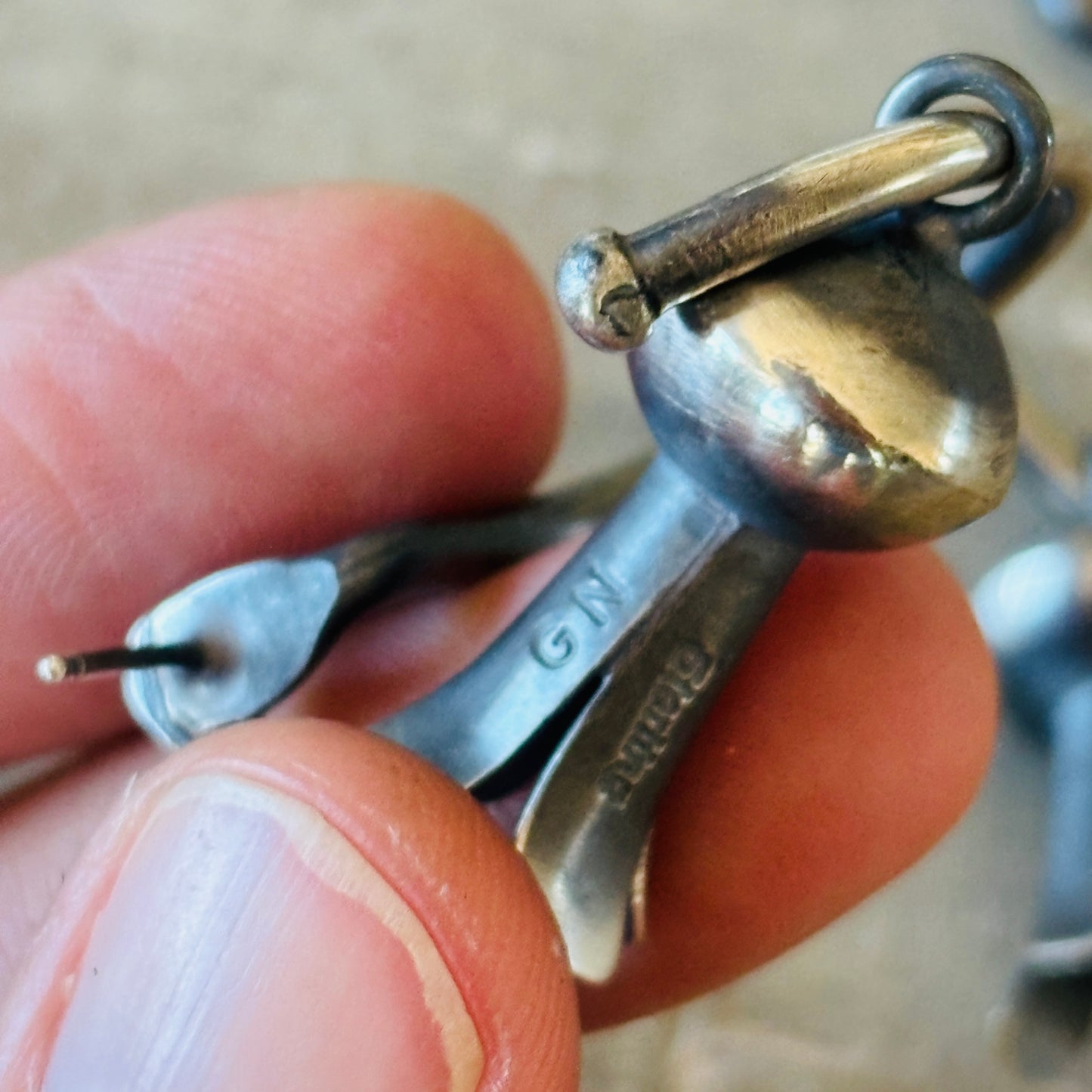 Navajo Gabriel Natan Sterling Silver Blossom Earrings