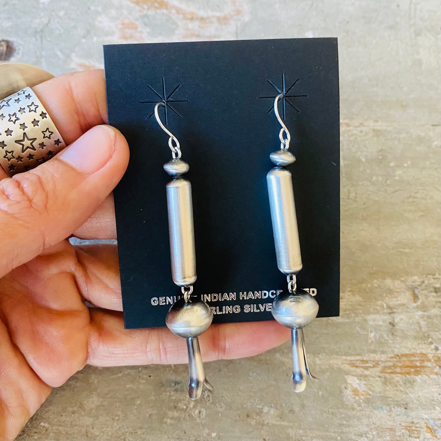 Navajo Tonisha Haley Sterling Silver Blossom Earrings