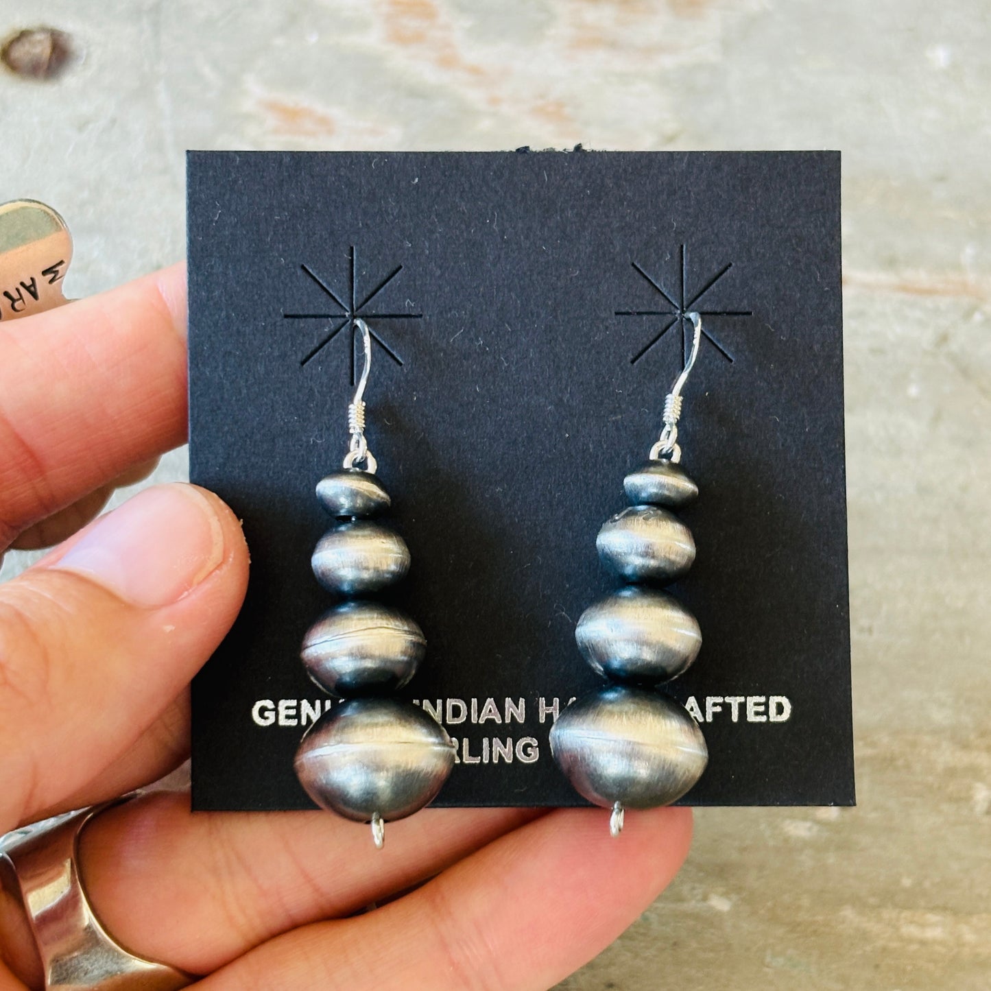 Navajo Preston Haley Handmade Graduated Round Pearl Earrings