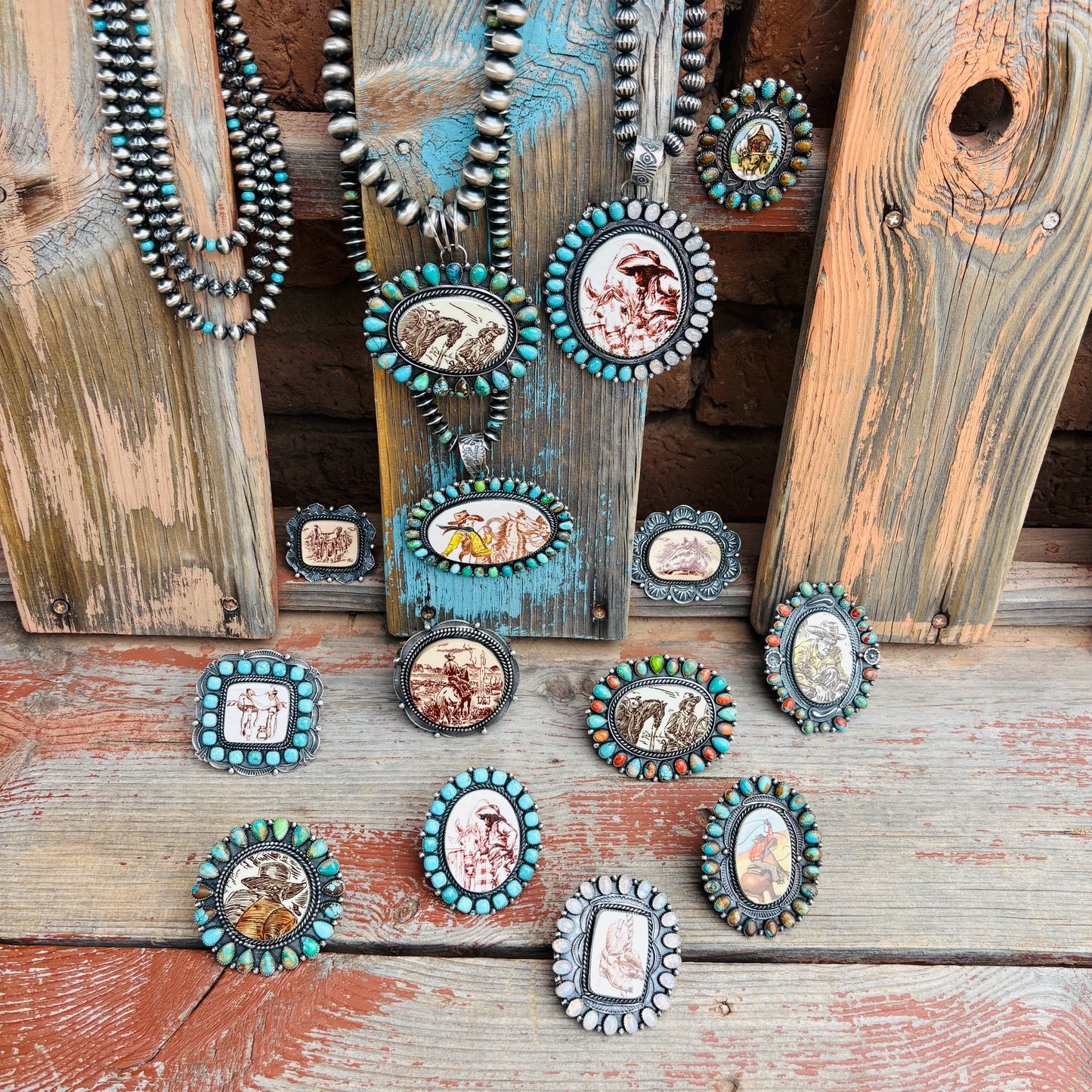 Navajo Kindale Billah Sterling Silver - Ceramic & Mojave Cowboy Ring