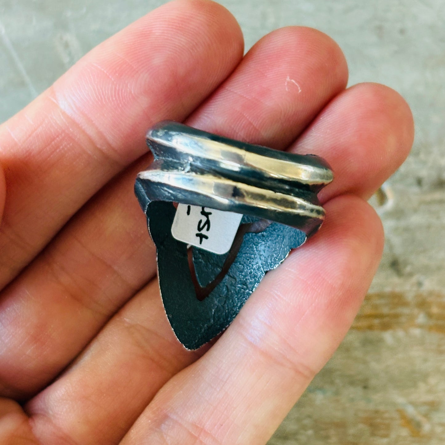 Navajo Floyd Parkhurst Sterling Silver Tufa Cast Ring