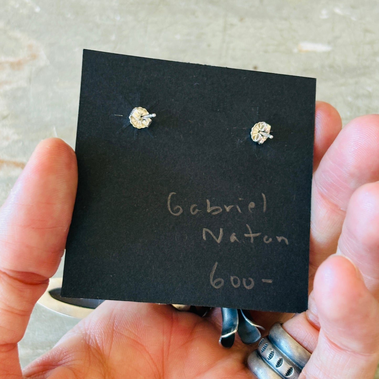 Navajo Gabriel Natan Sterling Silver Blossom Earrings