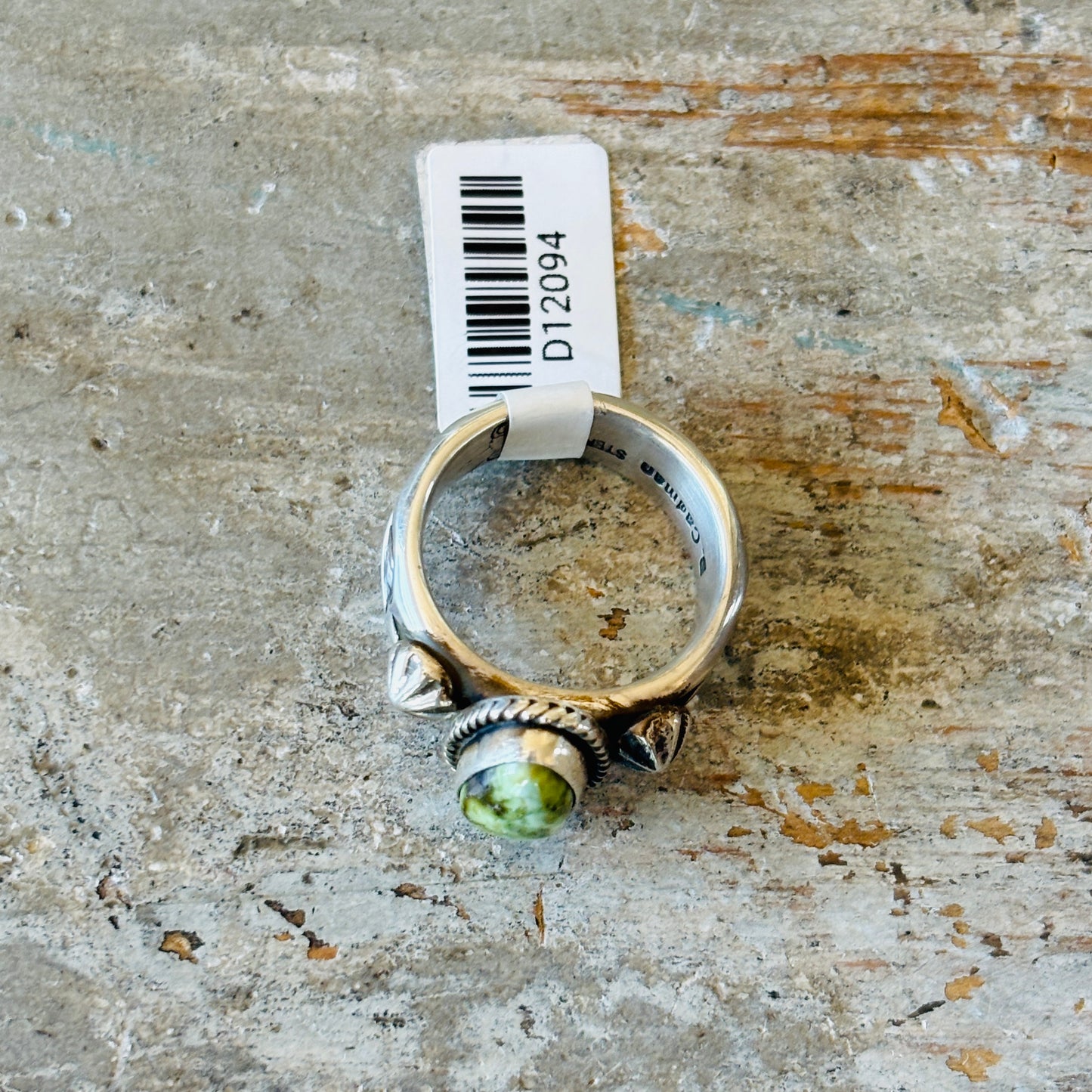 Navajo Darrell Cadman Sterling Silver & Sonoran Turquoise Ring