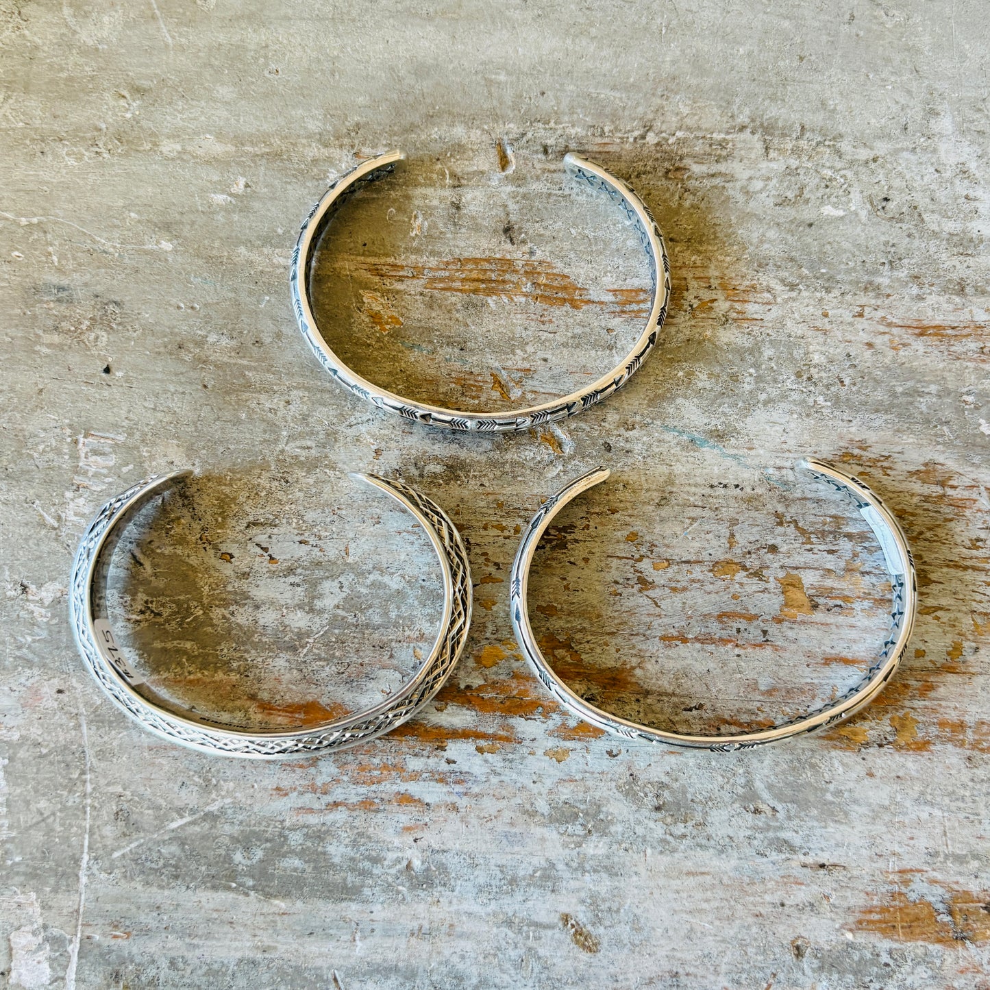 Navajo Sunshine Reeves Sterling Silver Cuffs