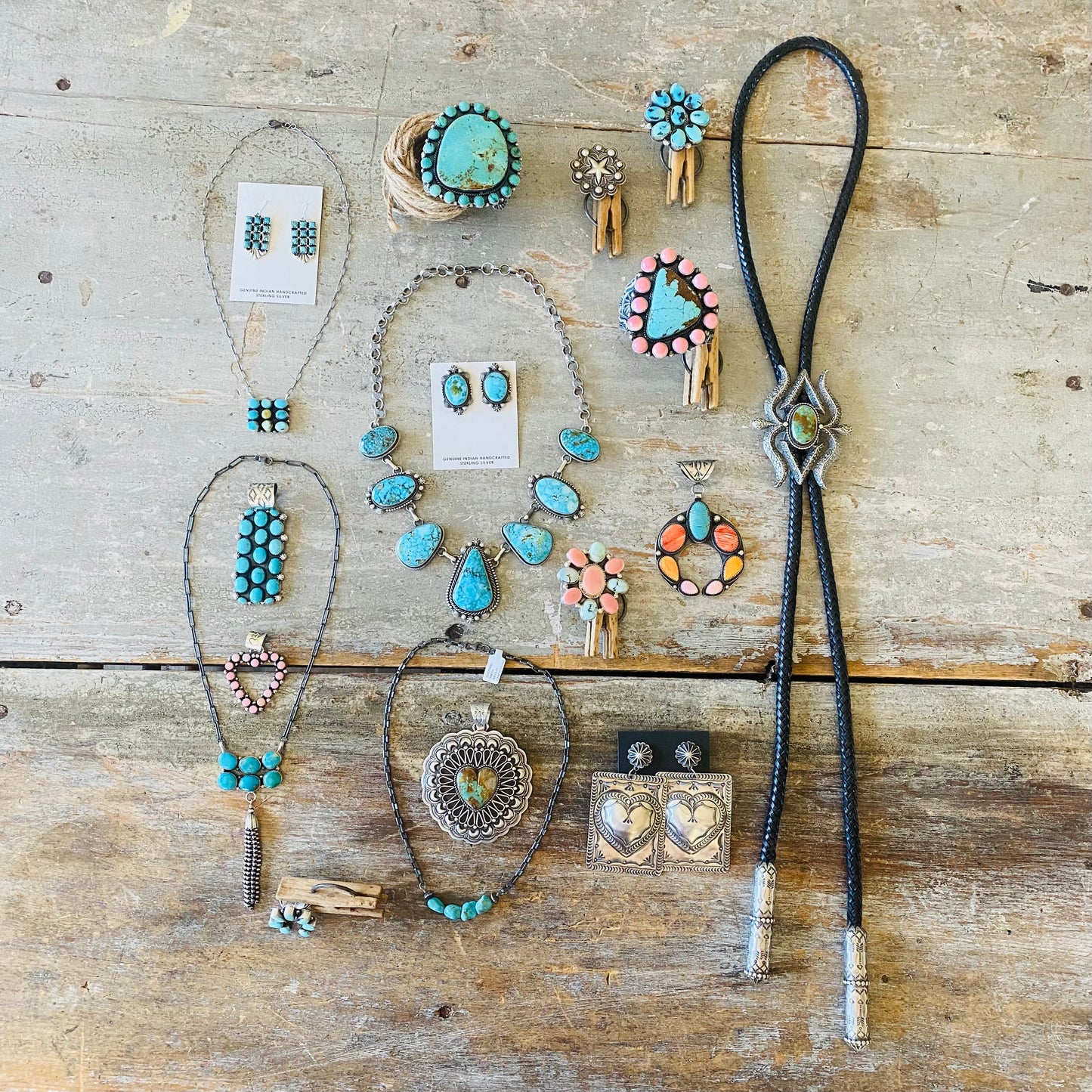 Navajo Kindale Billah Sterling Silver & Kingman Turquoise Cluster Statement Cuff