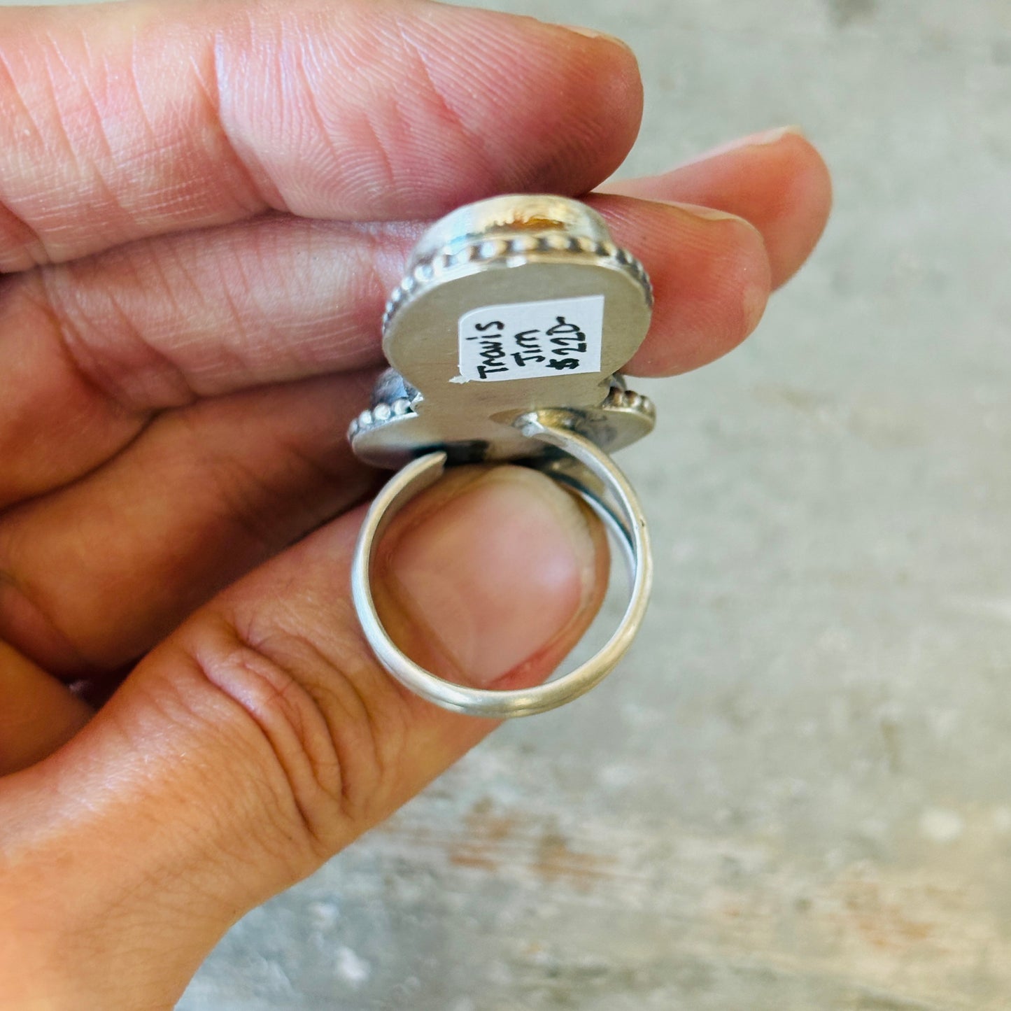Navajo Travis Jim Sterling Silver & Purple Spiny Oyster Ring