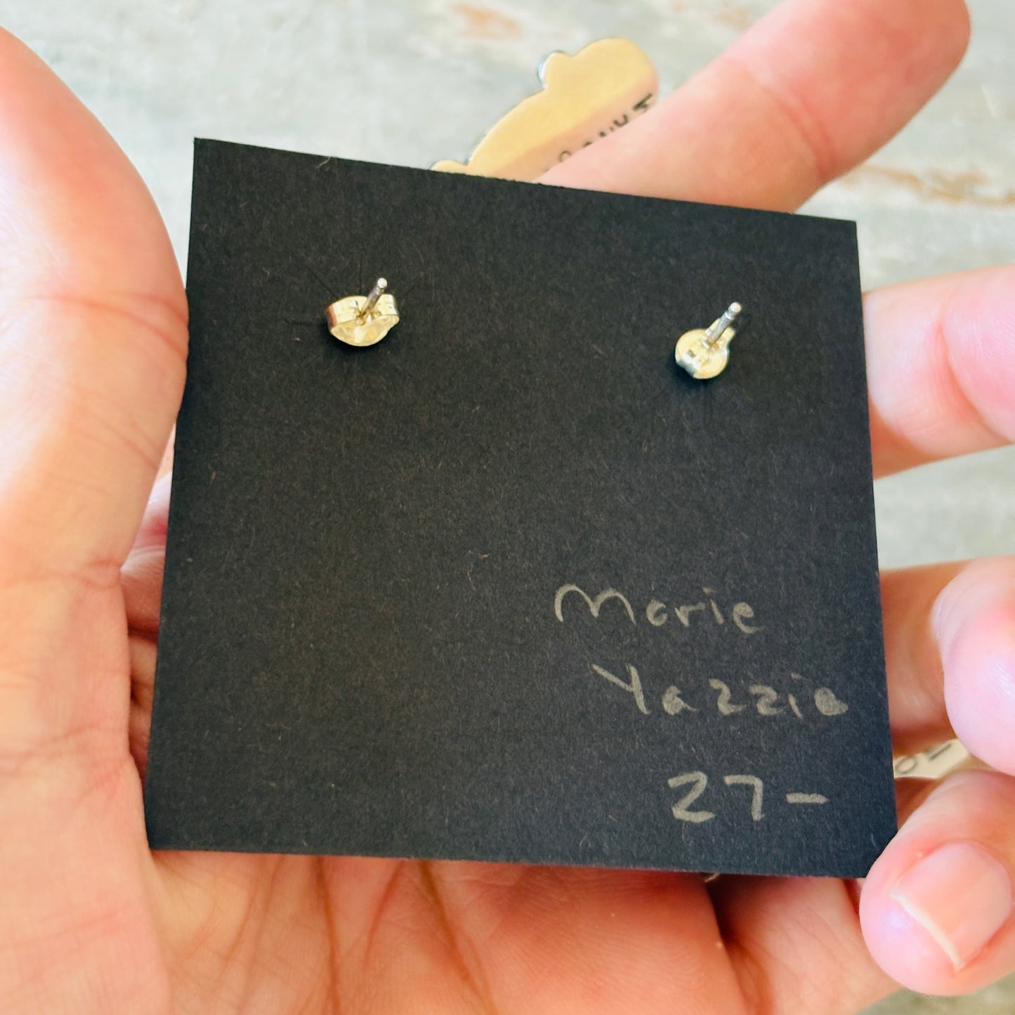 Navajo Mazzie Yazzie Sterling Silver Button Earrings