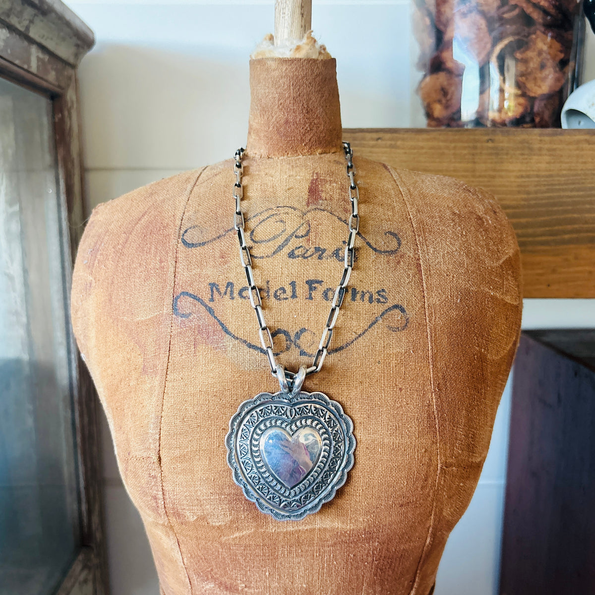 Navajo Sunshine Reeves Sterling Silver Heart Pendant