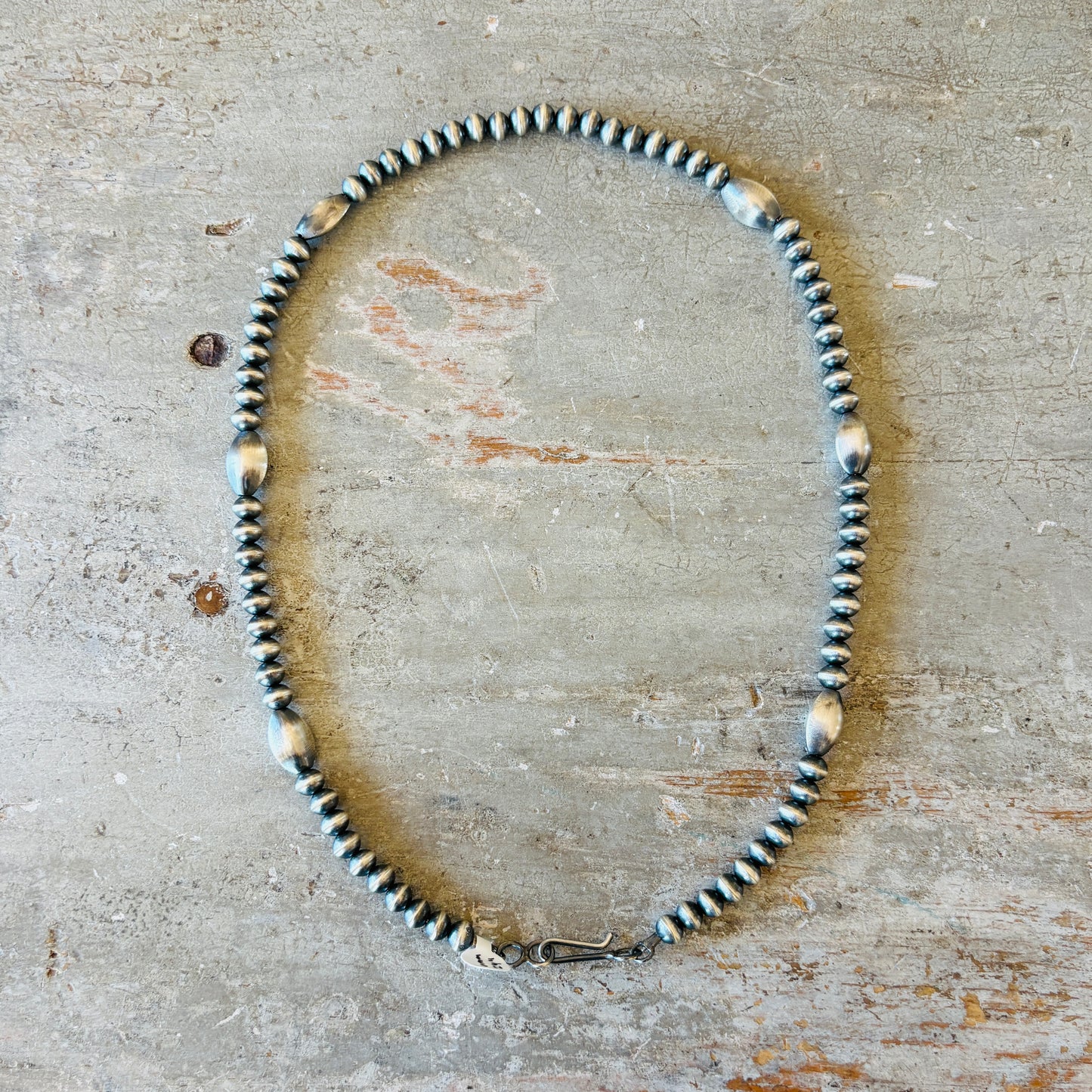 Navajo Tonisha Haley Sterling Silver 6mm Round - Melon Beads Handmade Pearls Necklace
