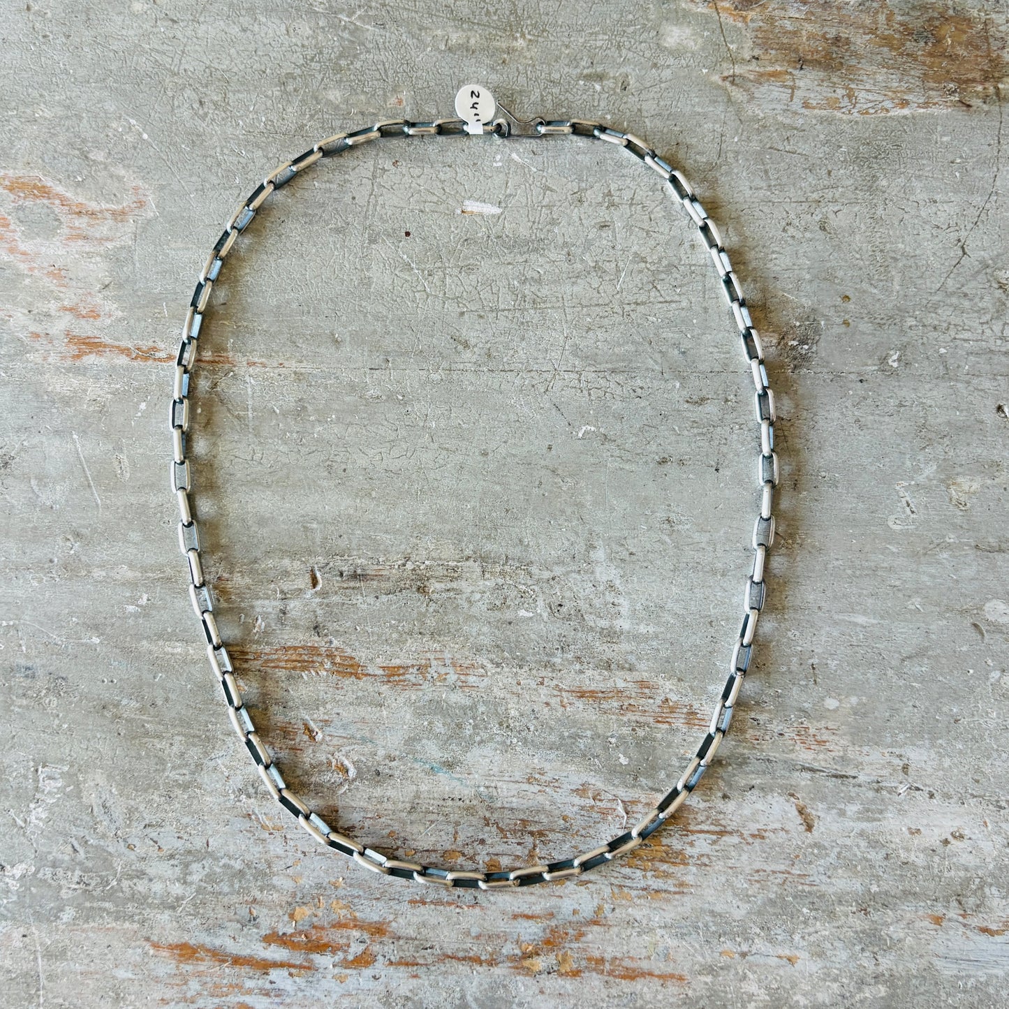 Navajo Yazzie Sterling Silver Paperclip Chain