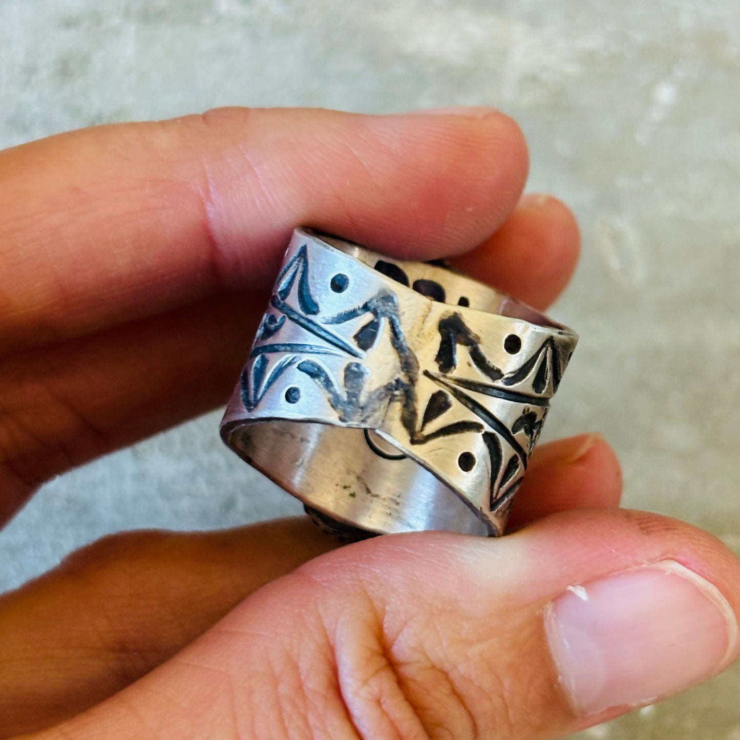 Navajo Chris Etsitty Sterling Silver & Bisbee Turquoise Ring