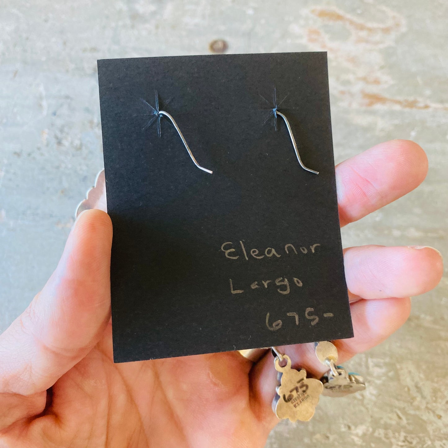 Navajo Elanor Largo Sterling Silver & Kingman Turquoise Earrings