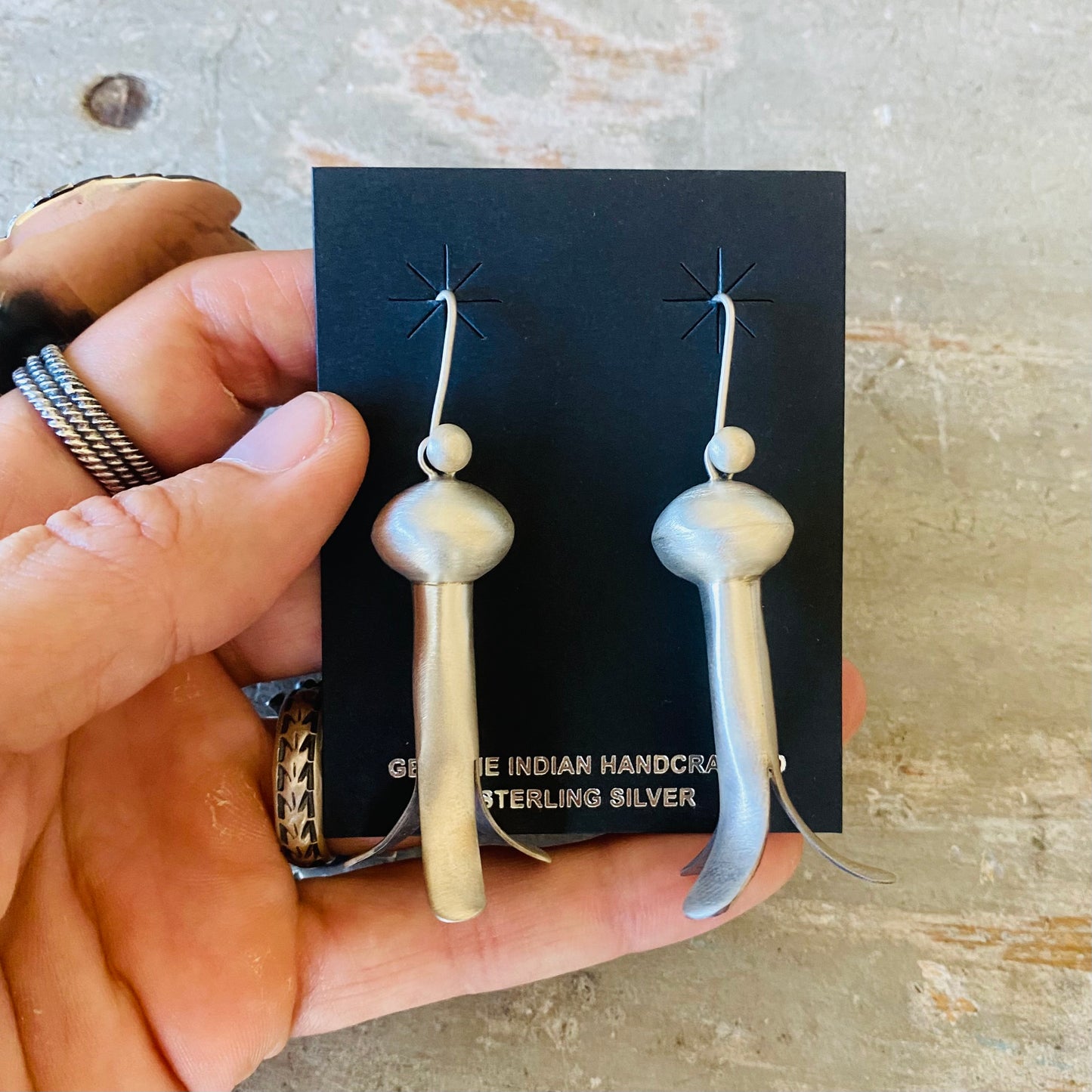 Navajo Derrick Cadman Sterling Silver Blossom Earrings