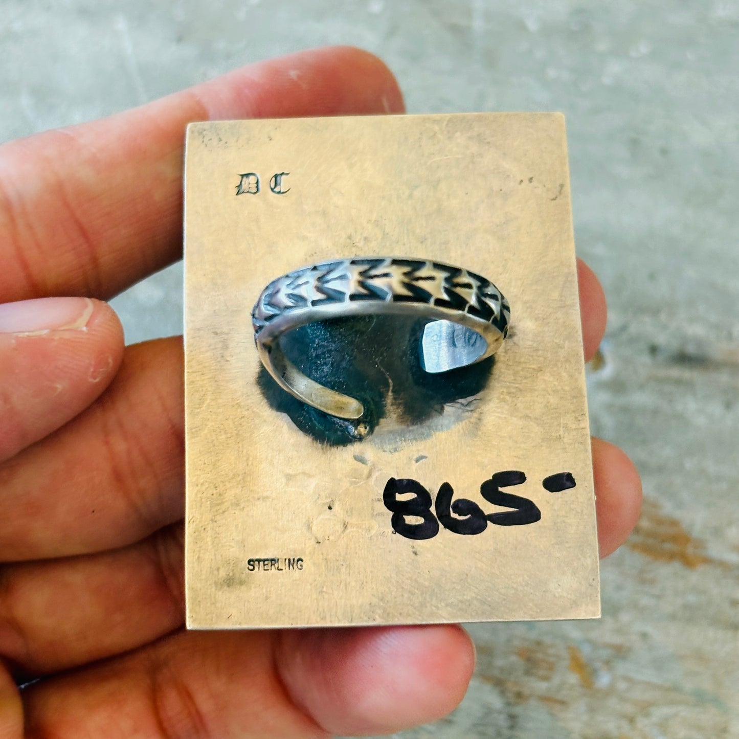 Navajo Derrick Cadman Sterling Silver Moon & Stars Ring