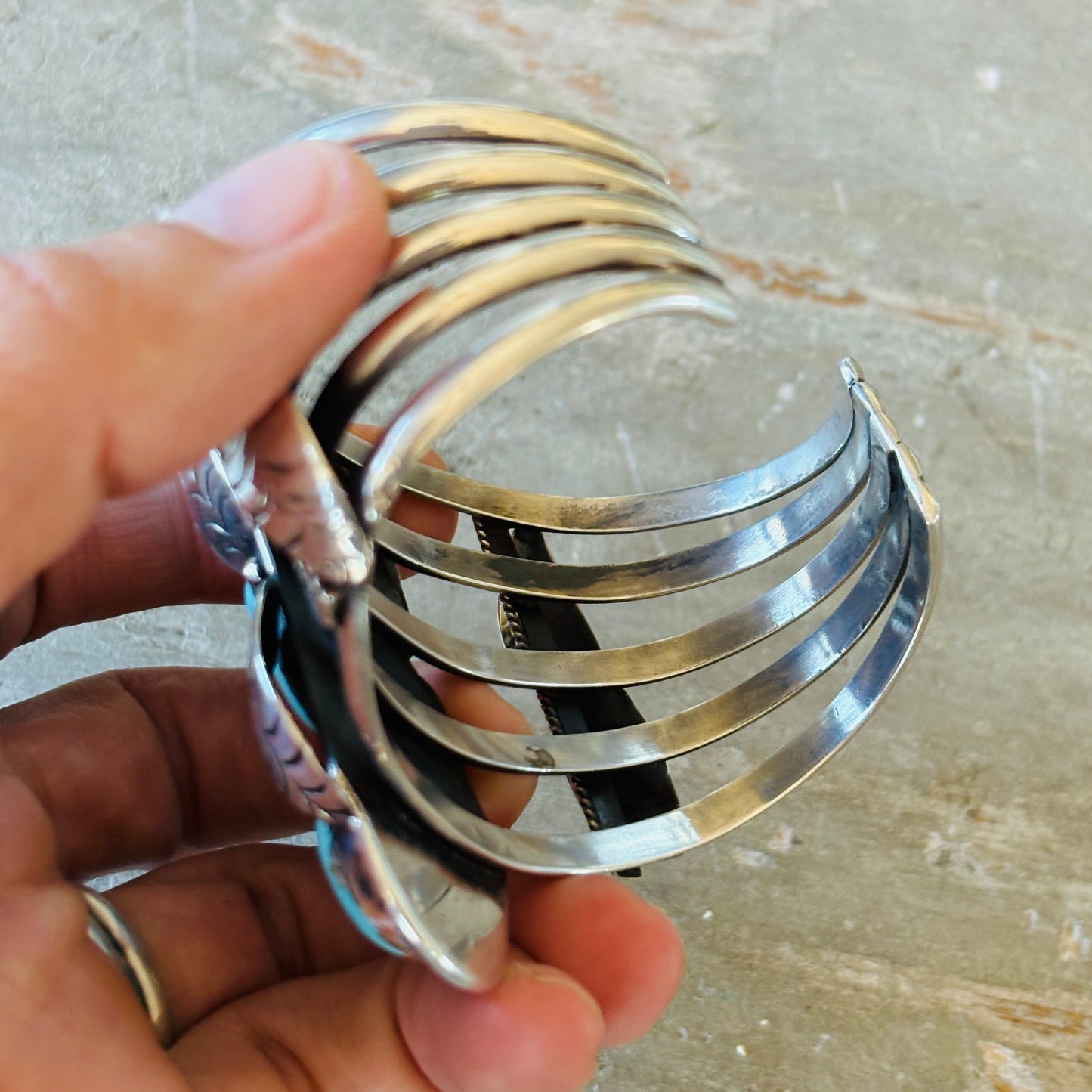 Navajo Vintage Wilson Begay Sterling Silver & Turquoise Cuff