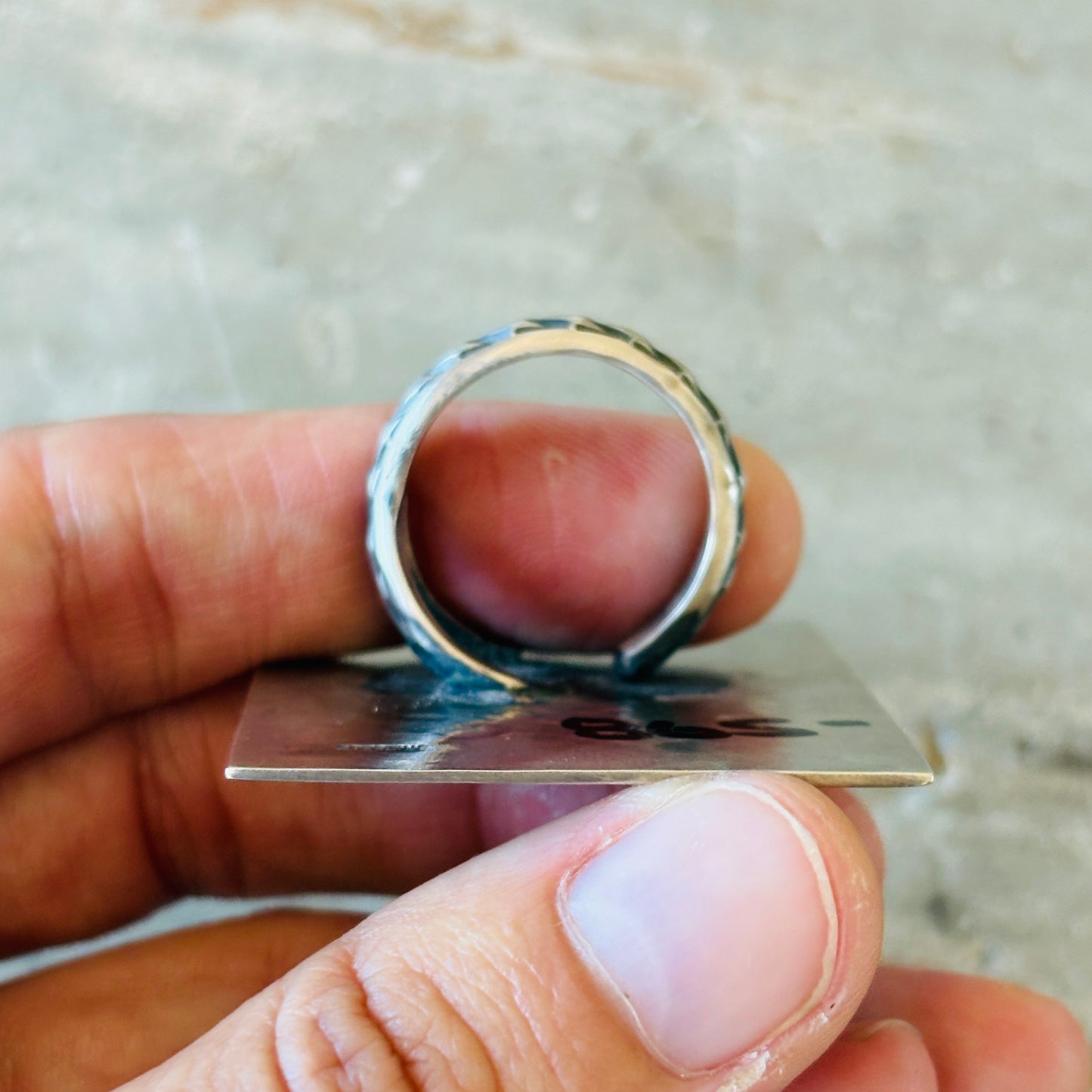 Navajo Derrick Cadman Sterling Silver Moon & Stars Ring