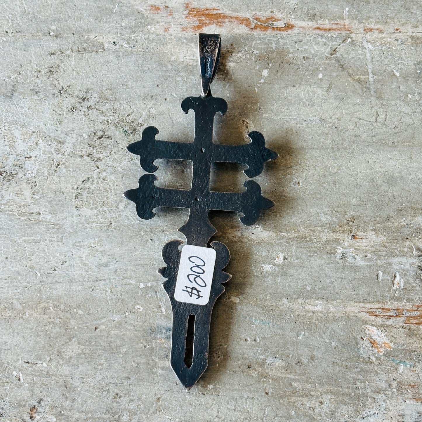 Navajo Floyd Parkhurst Sterling Silver Tufa Cast Pendant