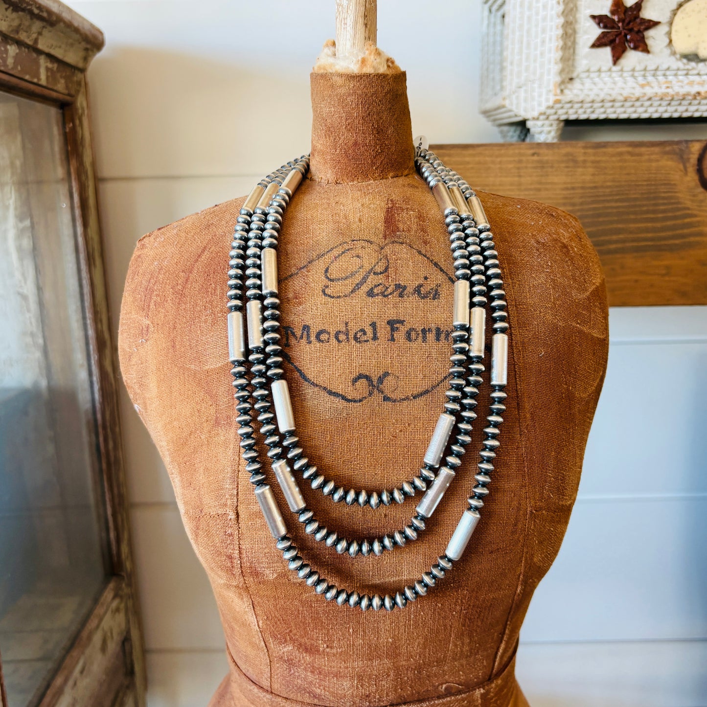 Navajo Tonisha Haley Sterling Silver 6.5mm - Tube Beads Handmade Pearls Necklace