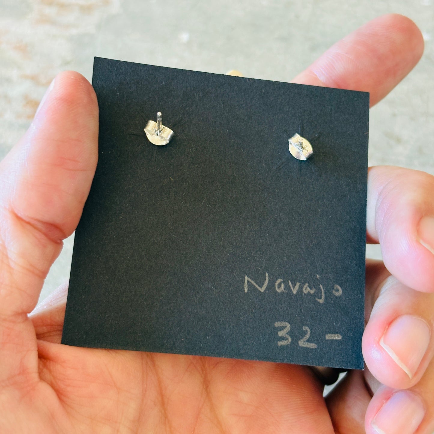 Navajo Sterling Silver Button Earrings
