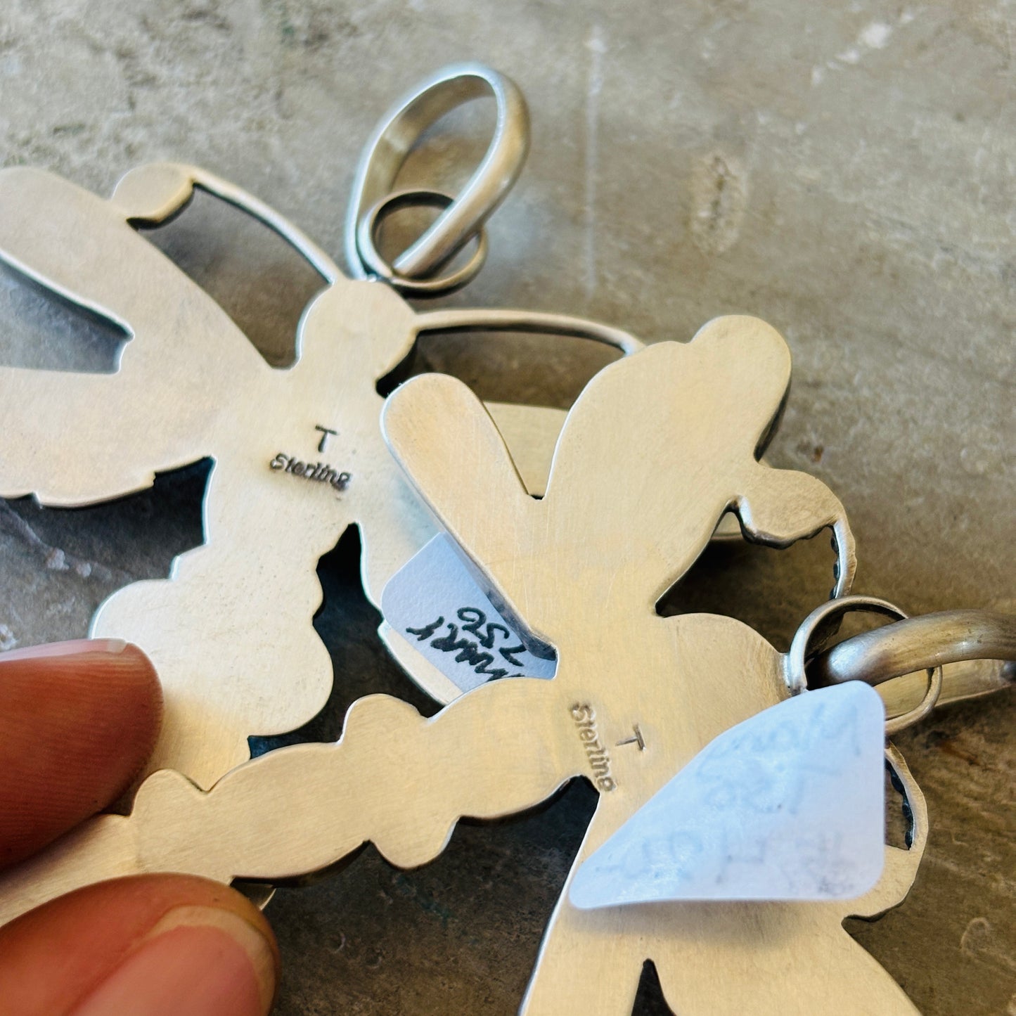 Navajo Mary Tso Sterling Silver Dragonfly Pendants