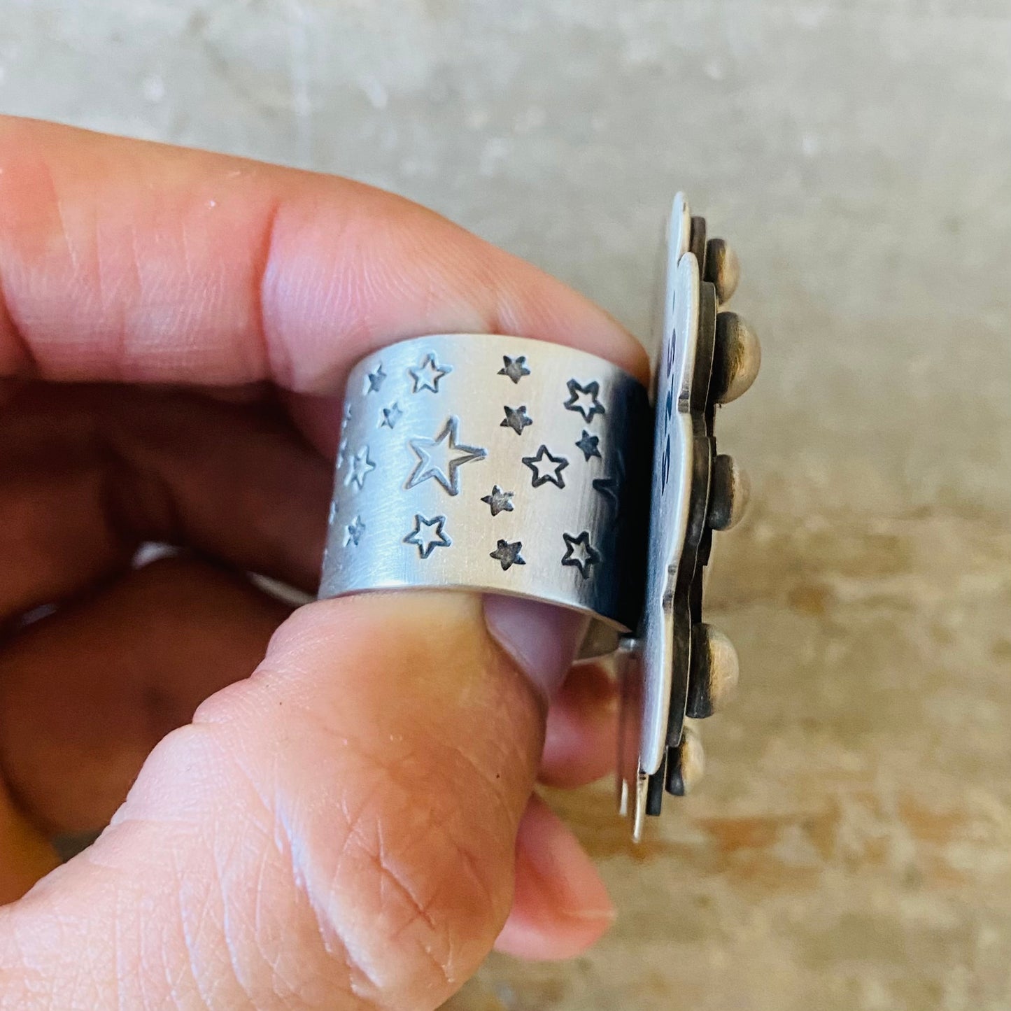 Navajo Derrick Cadman Sterling Silver Star Ring