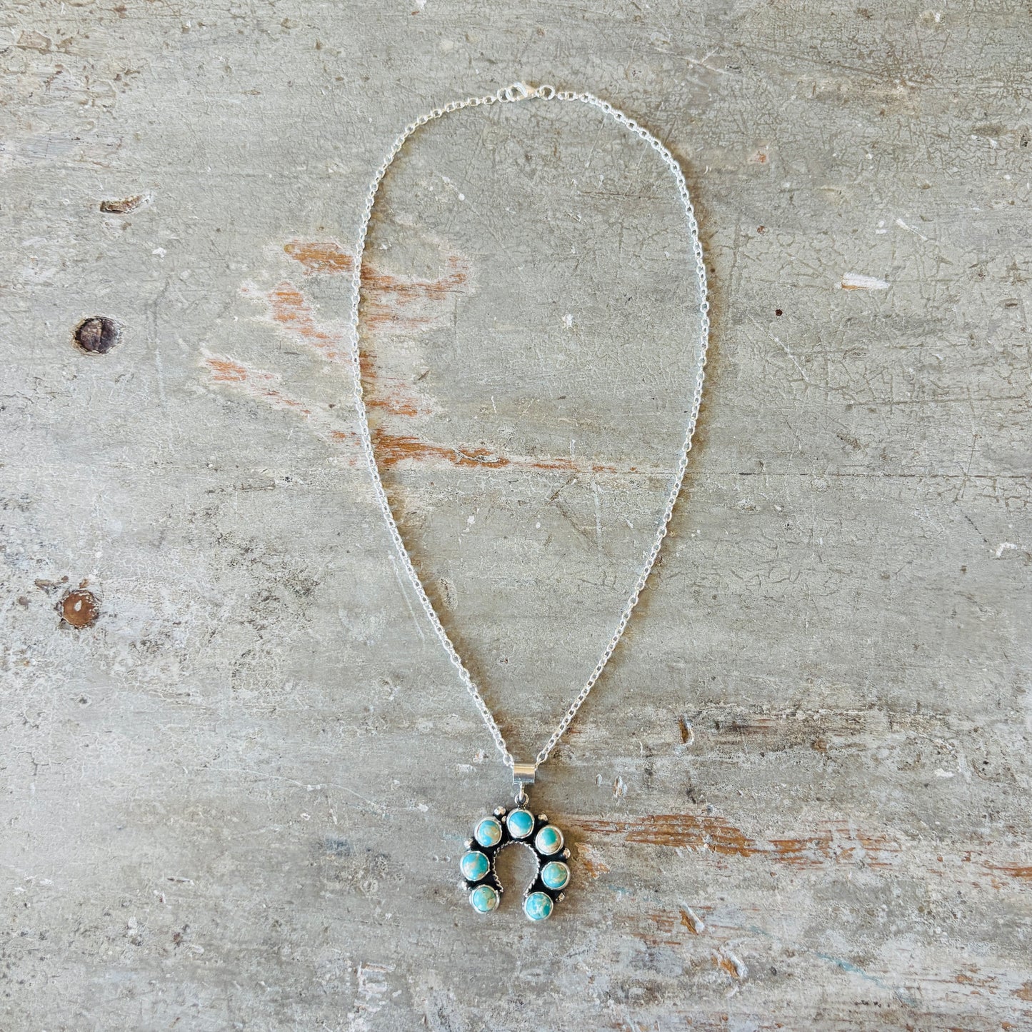 New Navajo Martin Perry Sterling Silver & Turquoise Naja Pendant