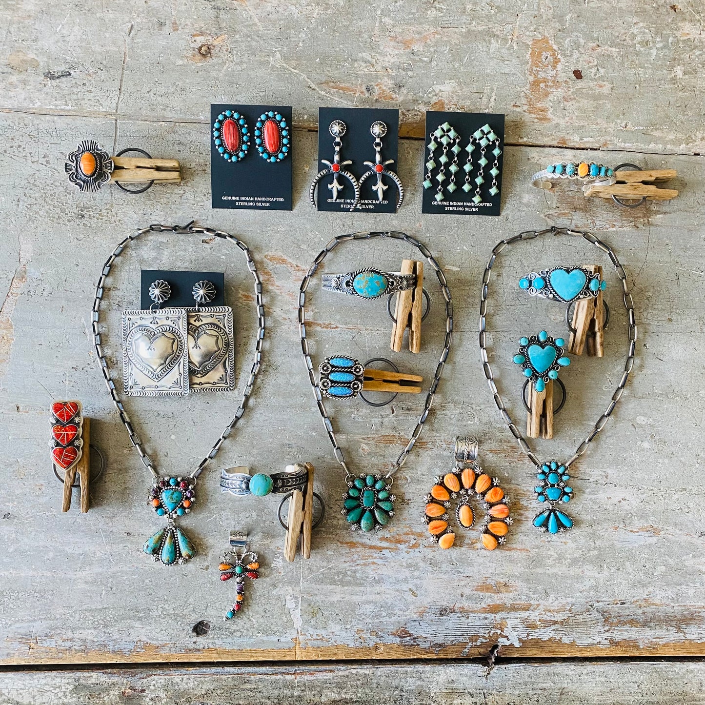 Navajo Lorenzo & Jerilyn Chee Sterling Silver & Campitos Turquoise Heart Cuff