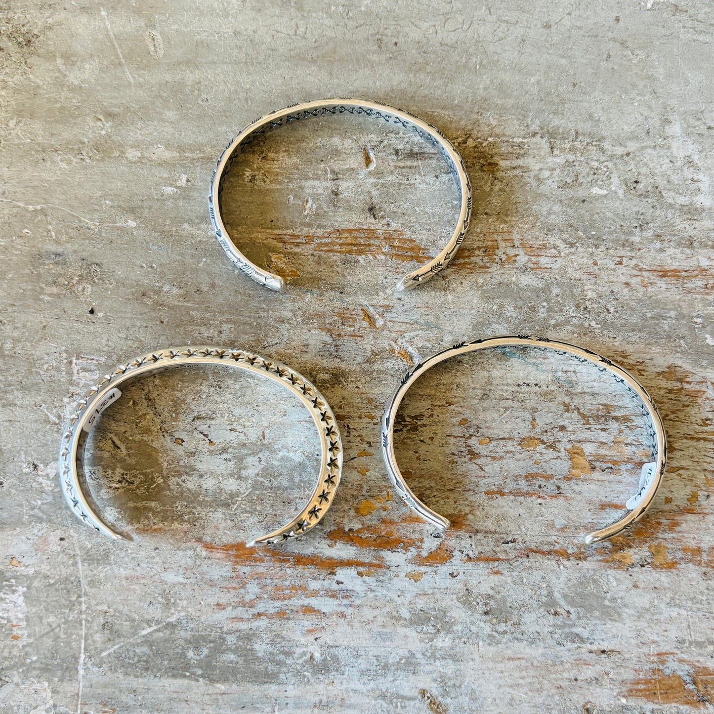 Navajo Sunshine Reeves Sterling Silver Cuffs
