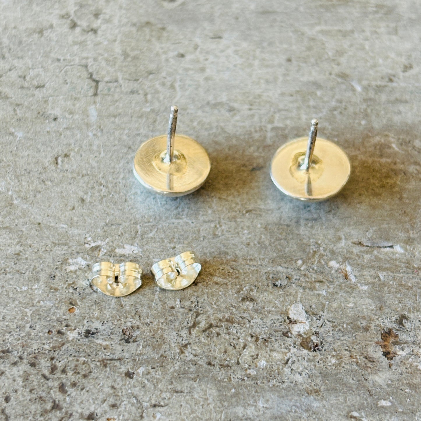 Navajo Mazzie Yazzie Sterling Silver Button Earrings