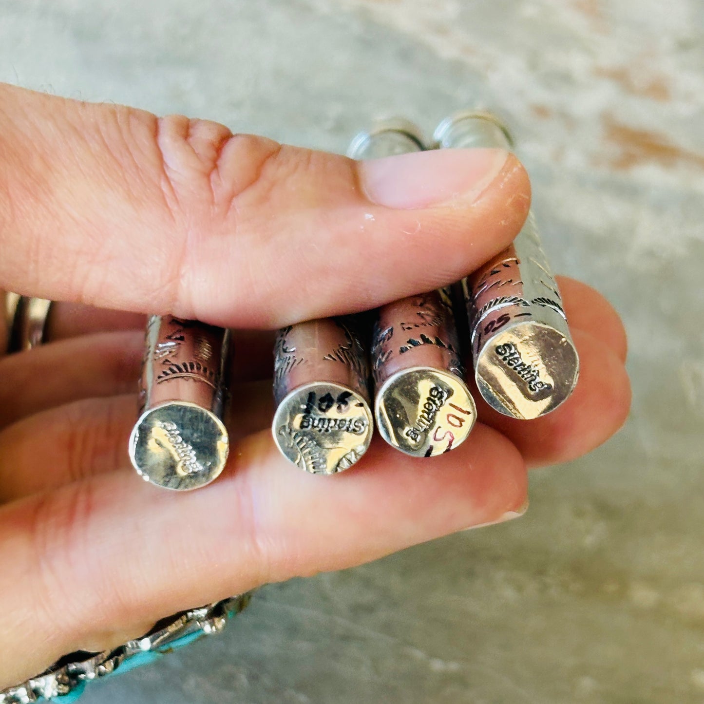Navajo Sterling Silver & Kingman Toothpick Holders