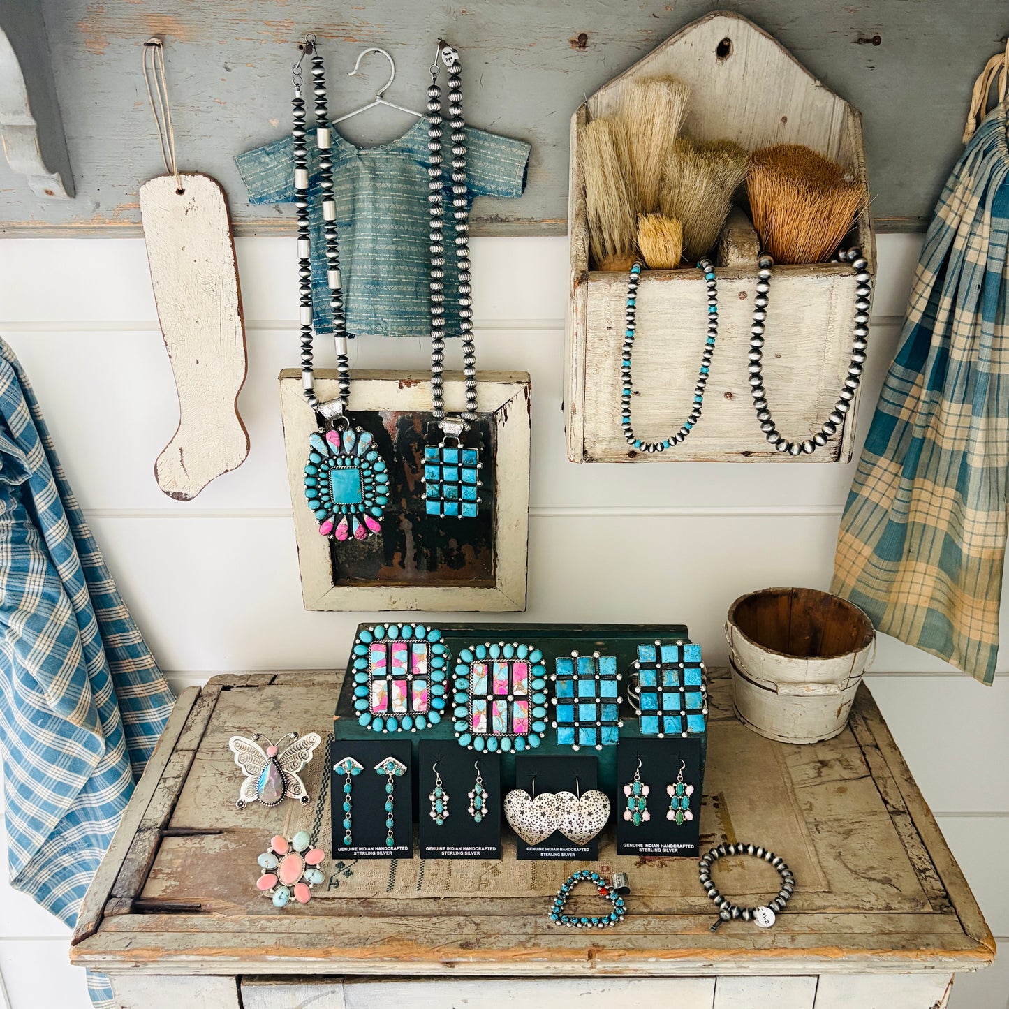 Navajo Lorenzo & Jerilyn Chee Sterling Silver & Kingman Turquoise Statement Pendant