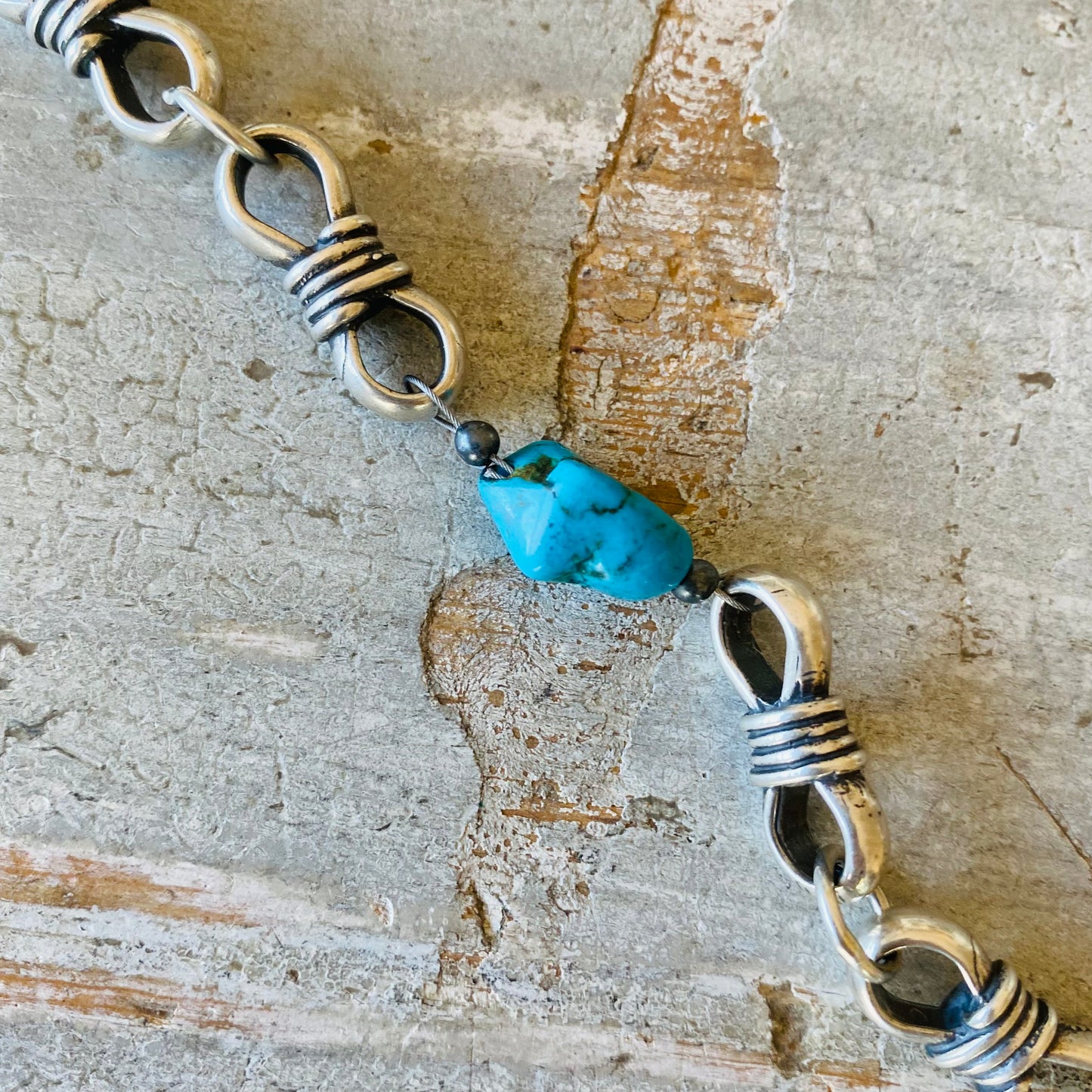 Navajo Sterling Silver & Turquoise Toggle Bracelet