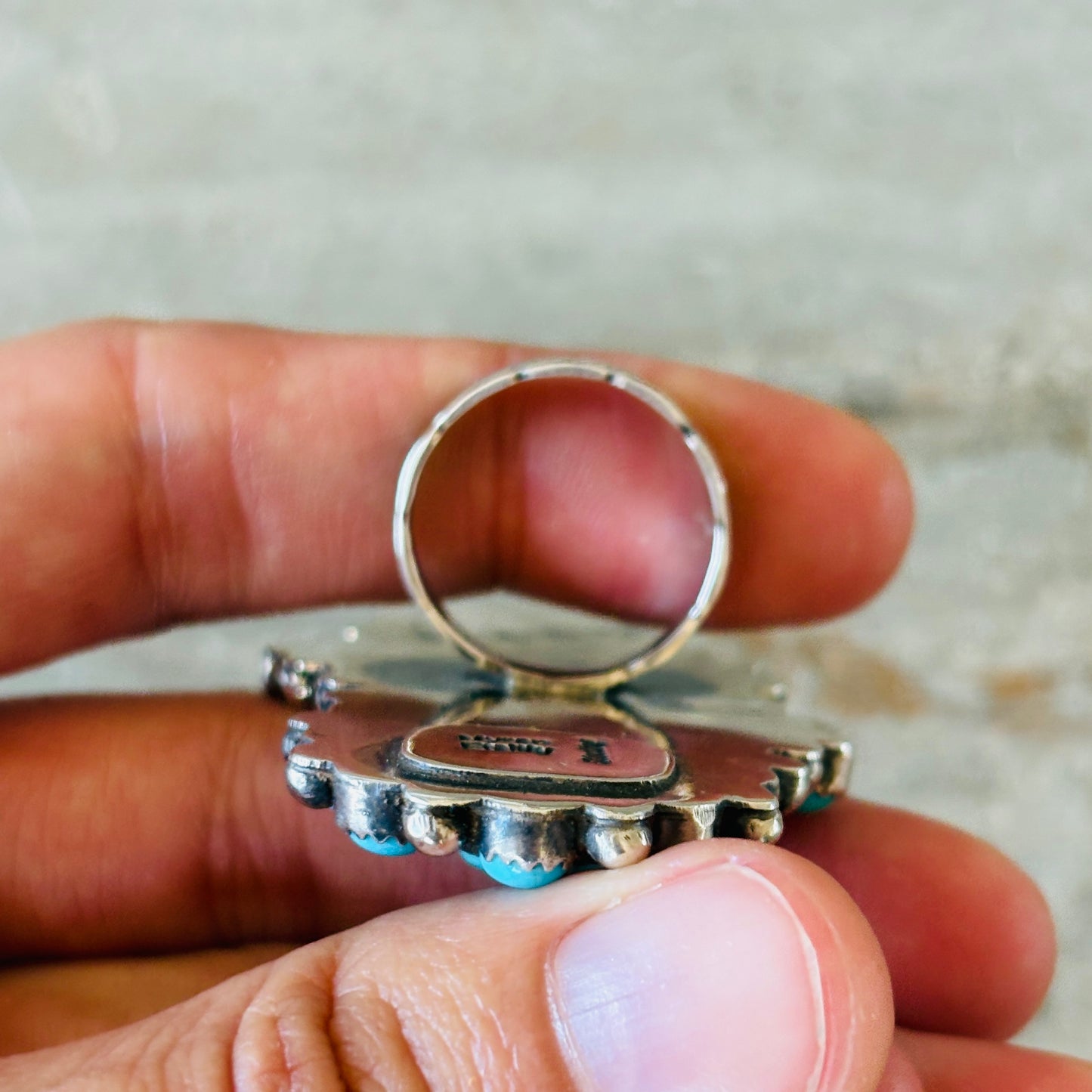 Navajo Myron Etsitty Sterling Silver & Multi Turquoise Ring