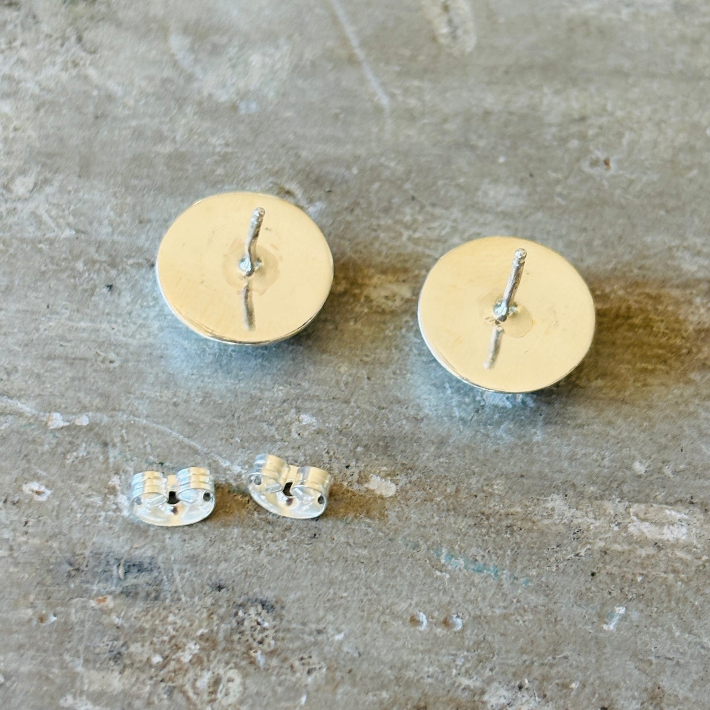 Navajo Mazzie Yazzie Sterling Silver Button Earrings