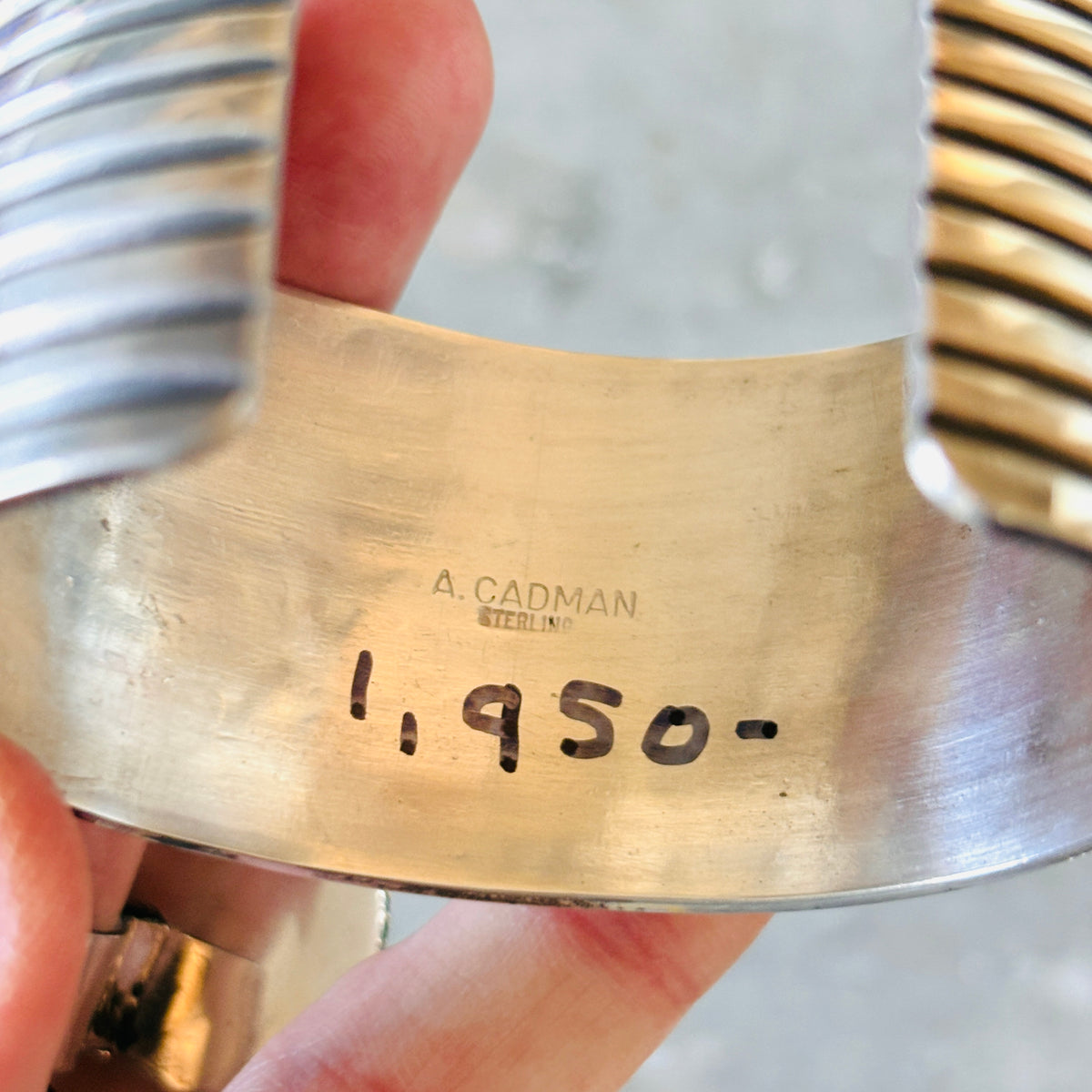 Navajo Andy Cadman Sterling Silver Stars Statement Cuff