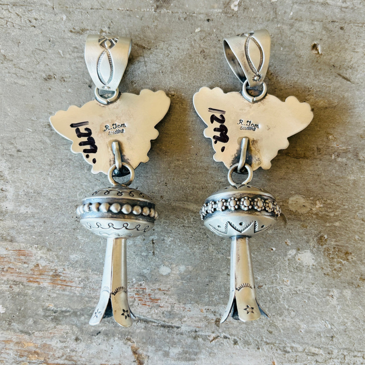 Navajo Ronald Tom Sterling Silver Maiden Blossom Pendant
