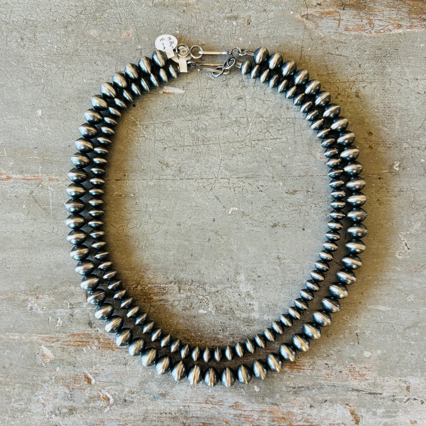 Navajo Austin Haley Sterling Silver Handmade Pearls Necklace