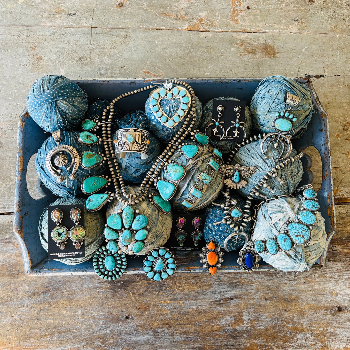 Navajo Hemerson Brown Sterling Silver - Abalone & Druzy Statement Earrings