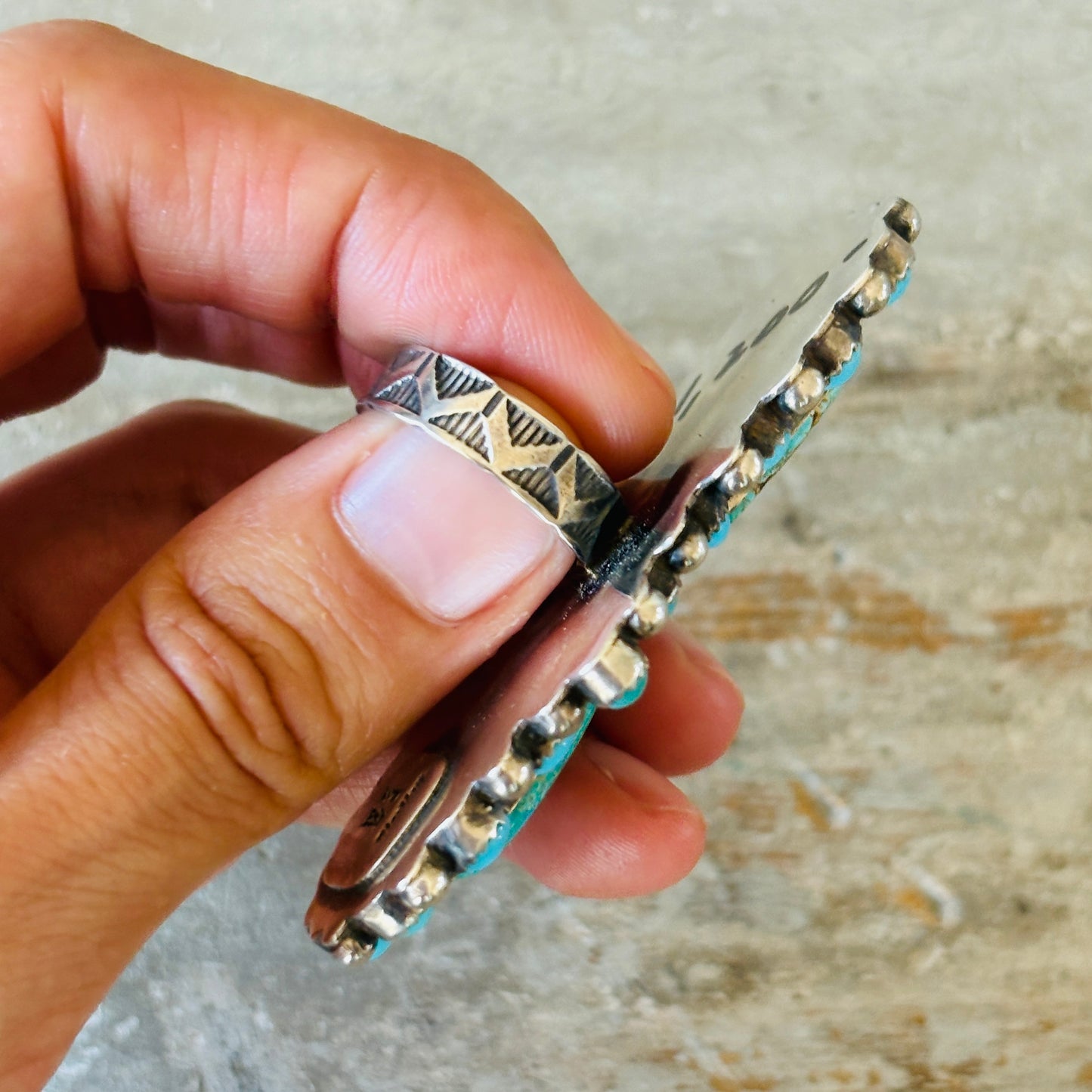 Navajo Myron Etsitty Sterling Silver & Multi Turquoise Ring