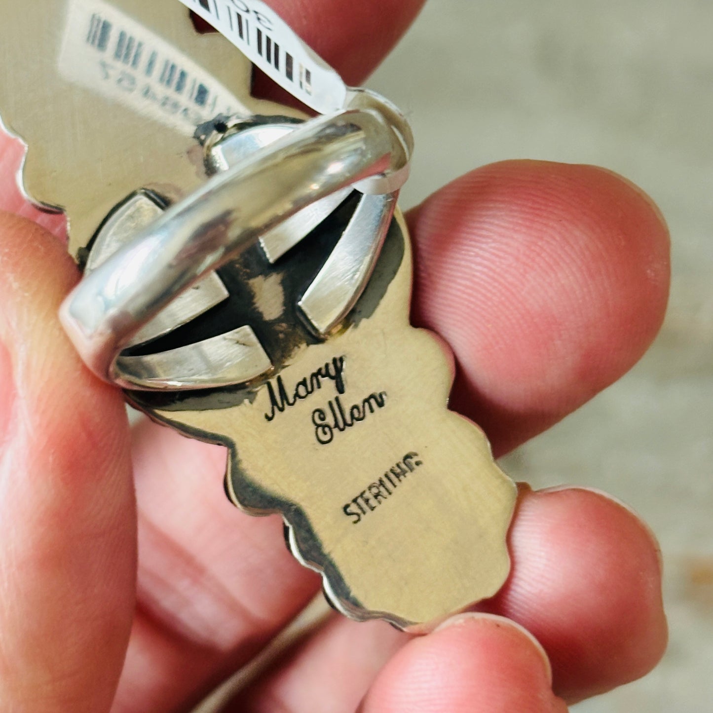 Navajo Mary Ellen Sterling Silver & Sonoran Turquoise Starburst Ring
