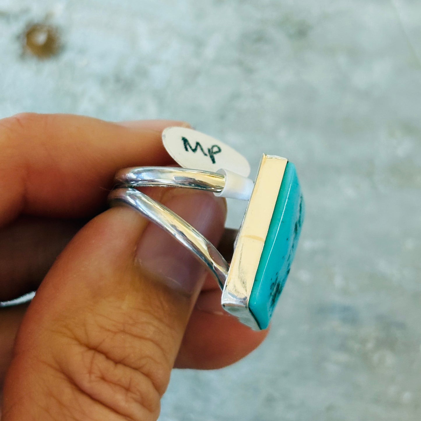 Navajo Mildred Parkhurst Sterling Silver & Sleeping Beauty Turquoise Ring