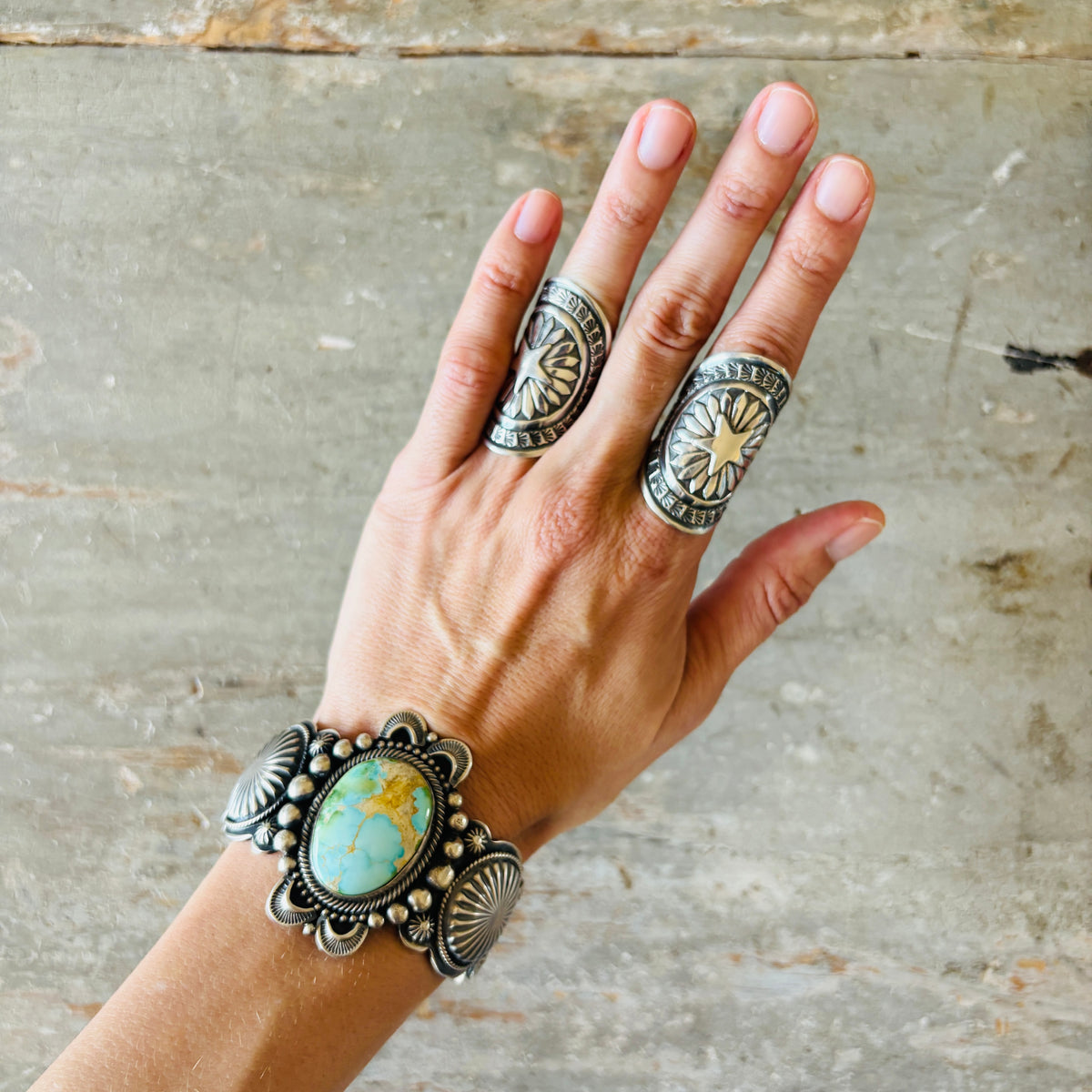 Navajo Sunshine Reeves Sterling Silver Star Shield Ring