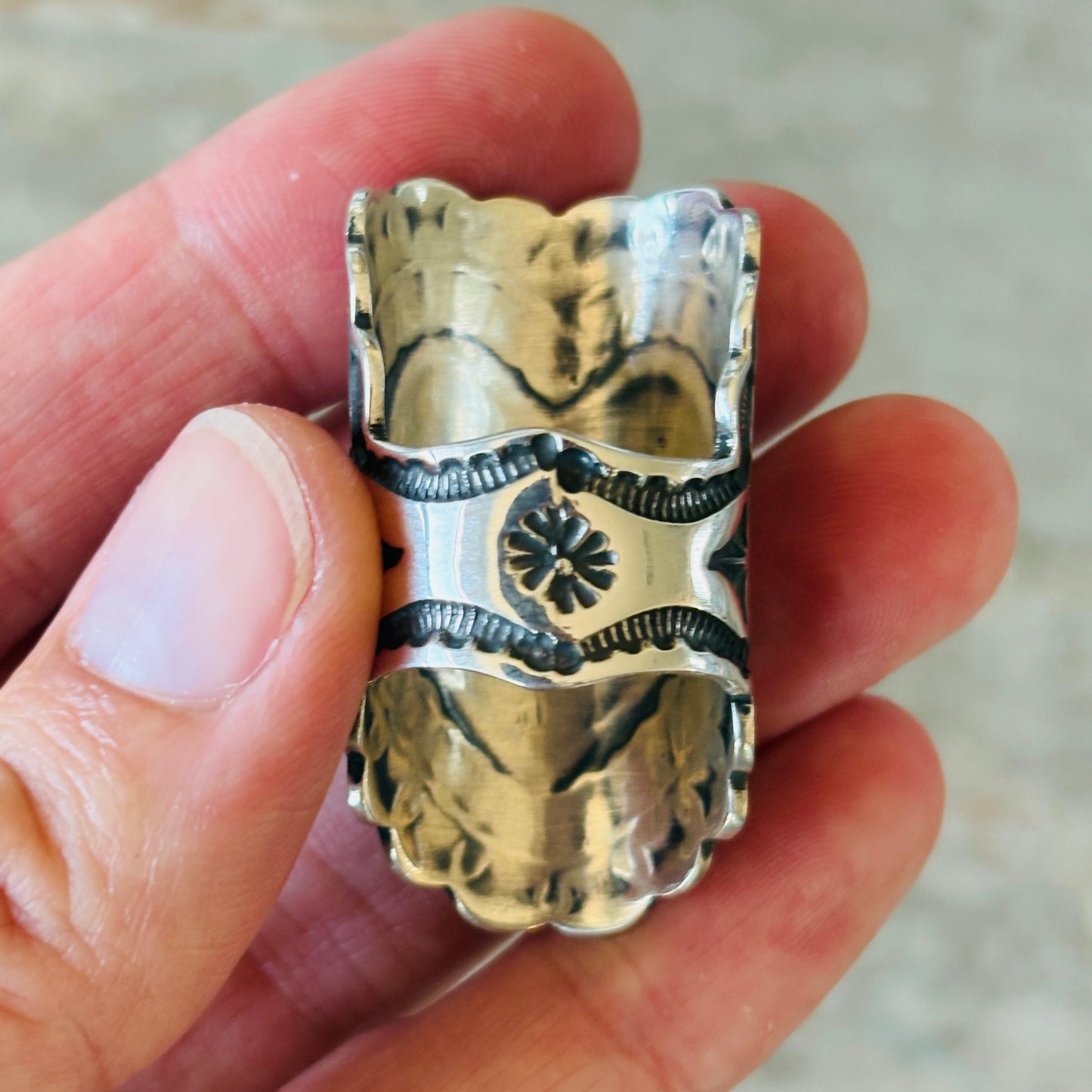 Navajo Sunshine Reeves Sterling Silver Heart Ring (Copy)