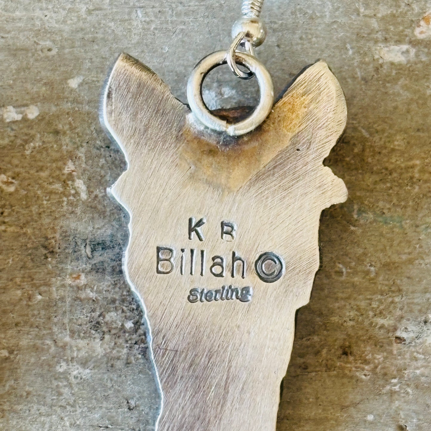 Navajo Kindale Billah Sterling Silver & Pink Conch Horse Earrings