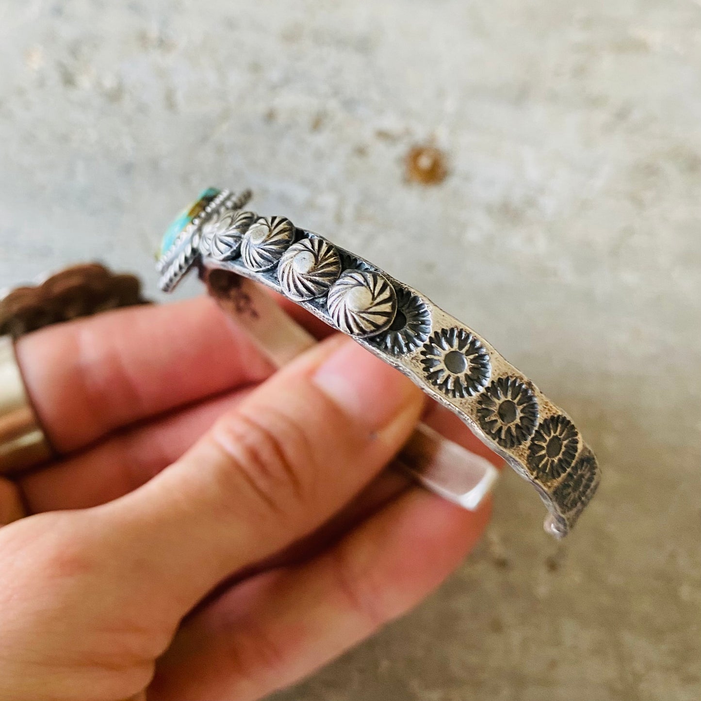 Navajo Kevin Billah Sterling Silver & Turquoise Cuff